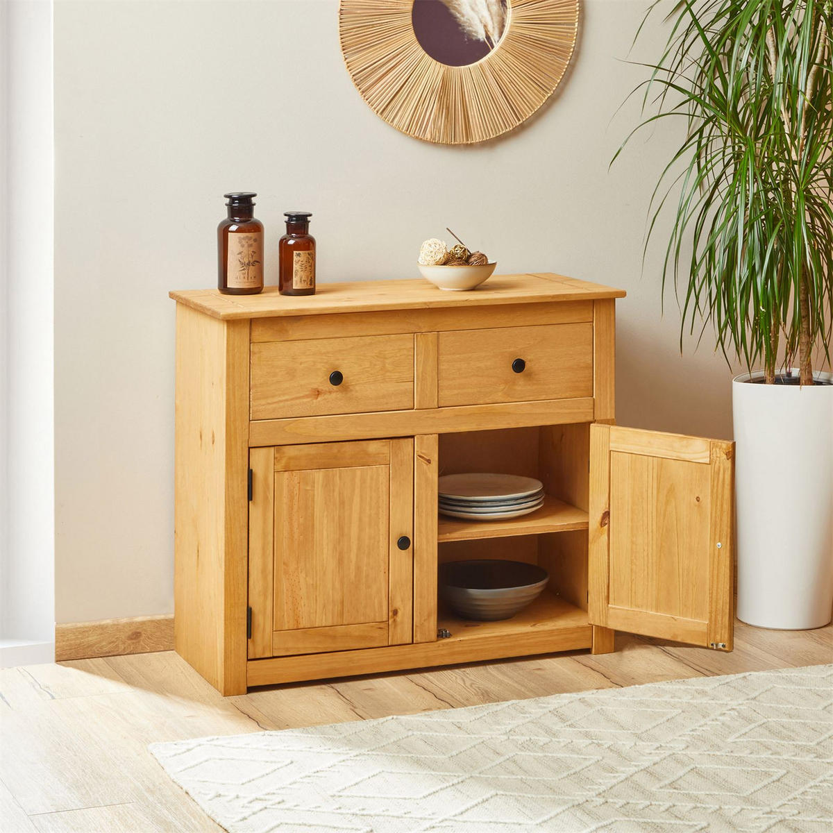 KOMMODE CANCUN - Kieferfarben, Holz (93/80/40cm) - CARO-Möbel