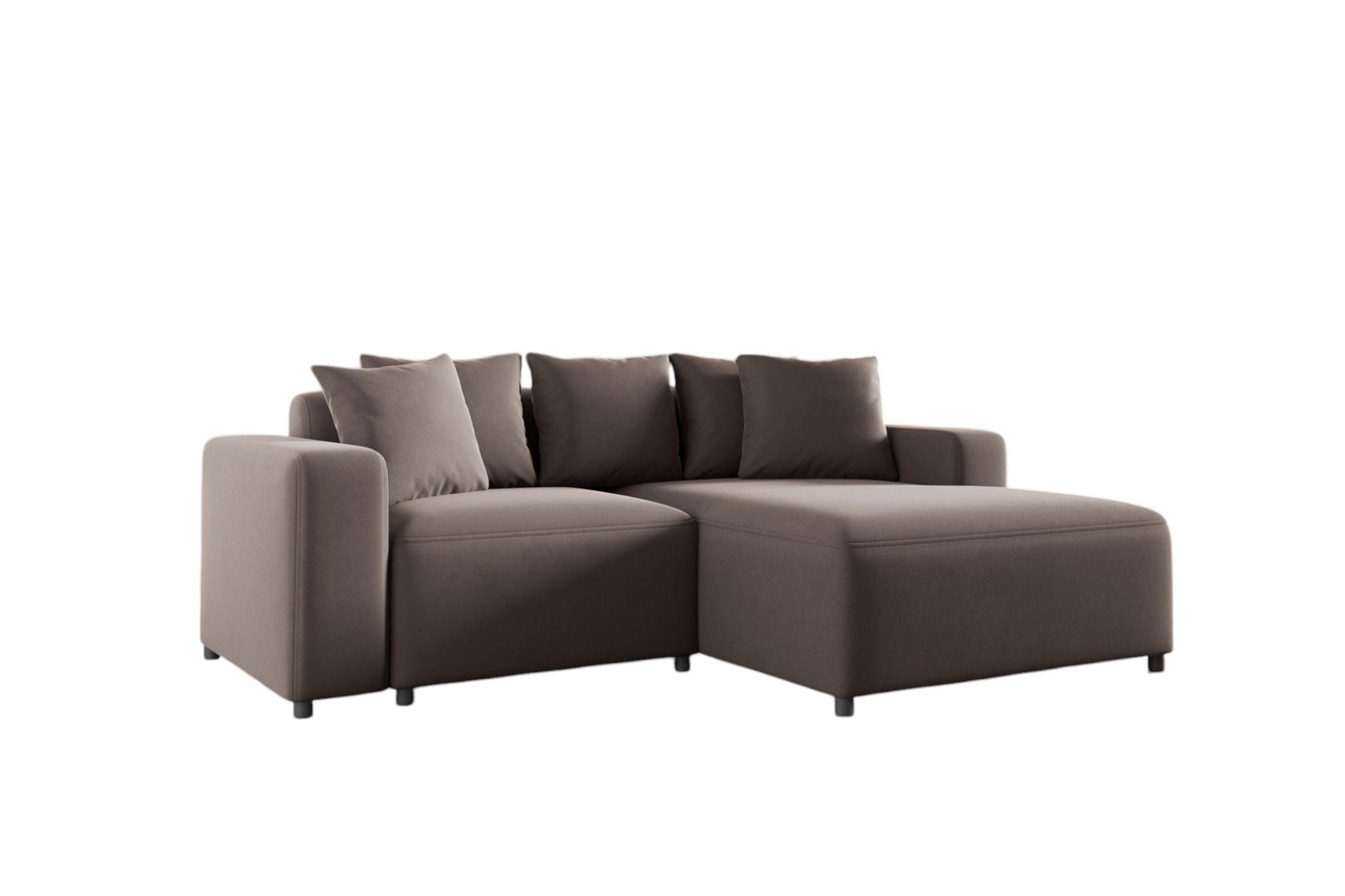 ECKSOFA Megan Xs In Salvador - Braun, Holzwerkstoff/Textil (240/165cm) - Fun Möbel