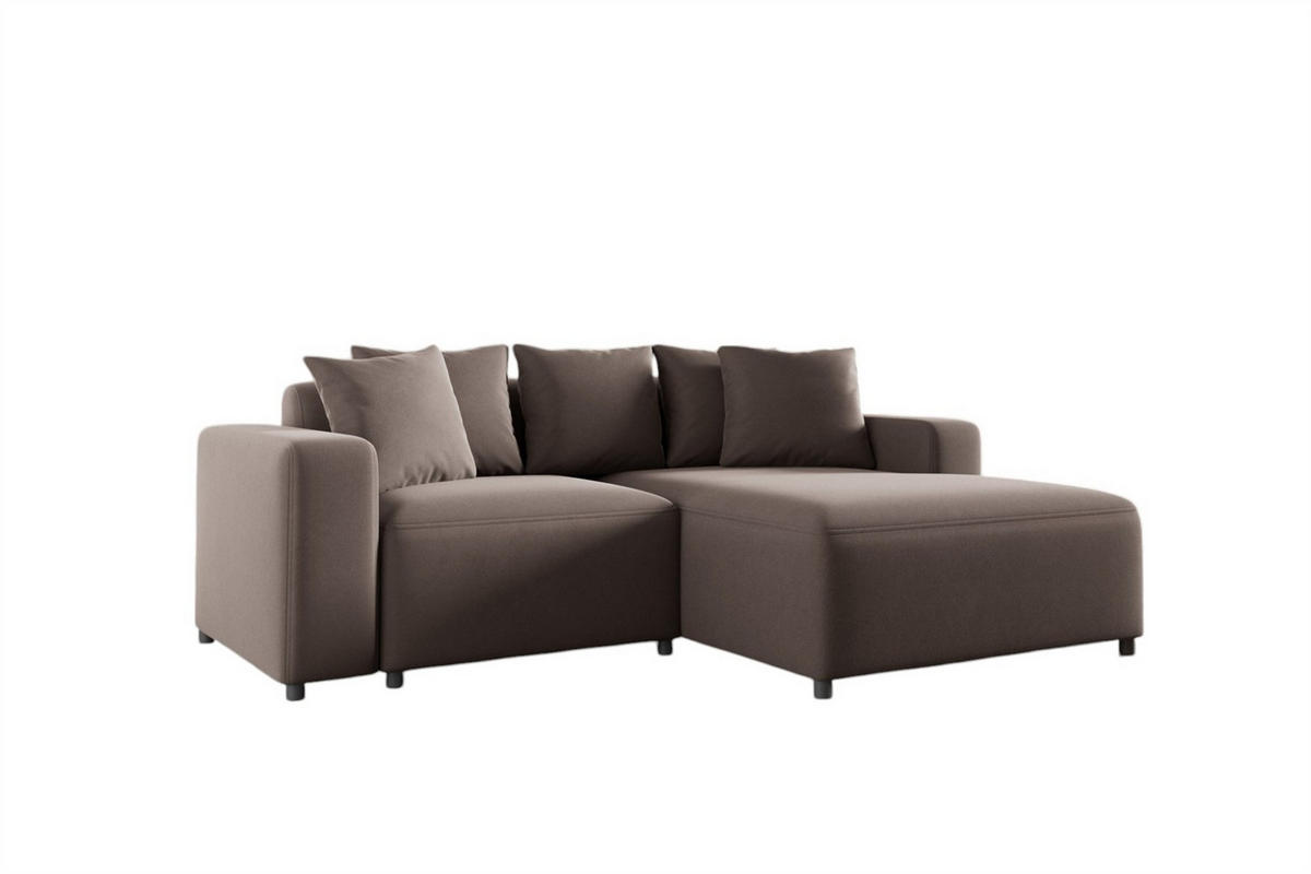 ECKSOFA Megan Xs In Salvador - Braun, Holzwerkstoff/Textil (240/165cm) - Fun Möbel