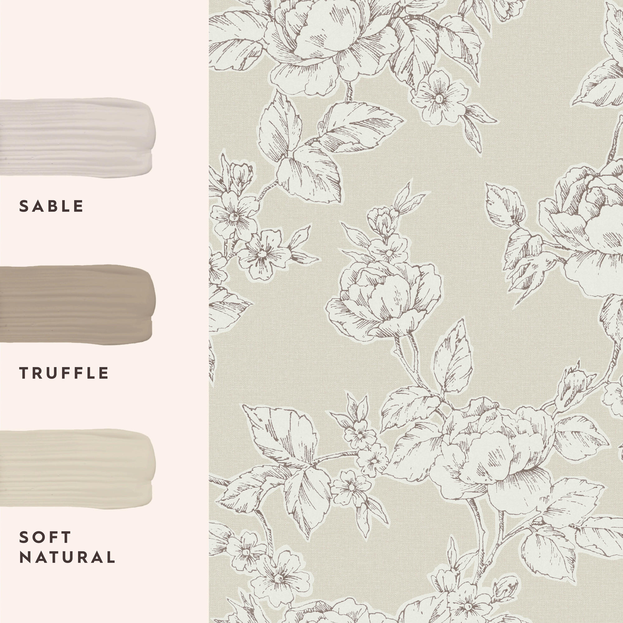 VLIESTAPETE Pollington Roses Natural - Naturfarben, Papier/Kunststoff (52/1000cm) - Graham & Brown