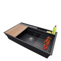 SPÜLBECKEN Oslo Pocket, 2-er set Anthrazit 88/53 cm 1 Becken + Ablauf-Set + Küchenzubehörset ab 90er Unterschrank - Chromfarben/Anthrazit, Kunststoff (88/20/53cm) - Primagran