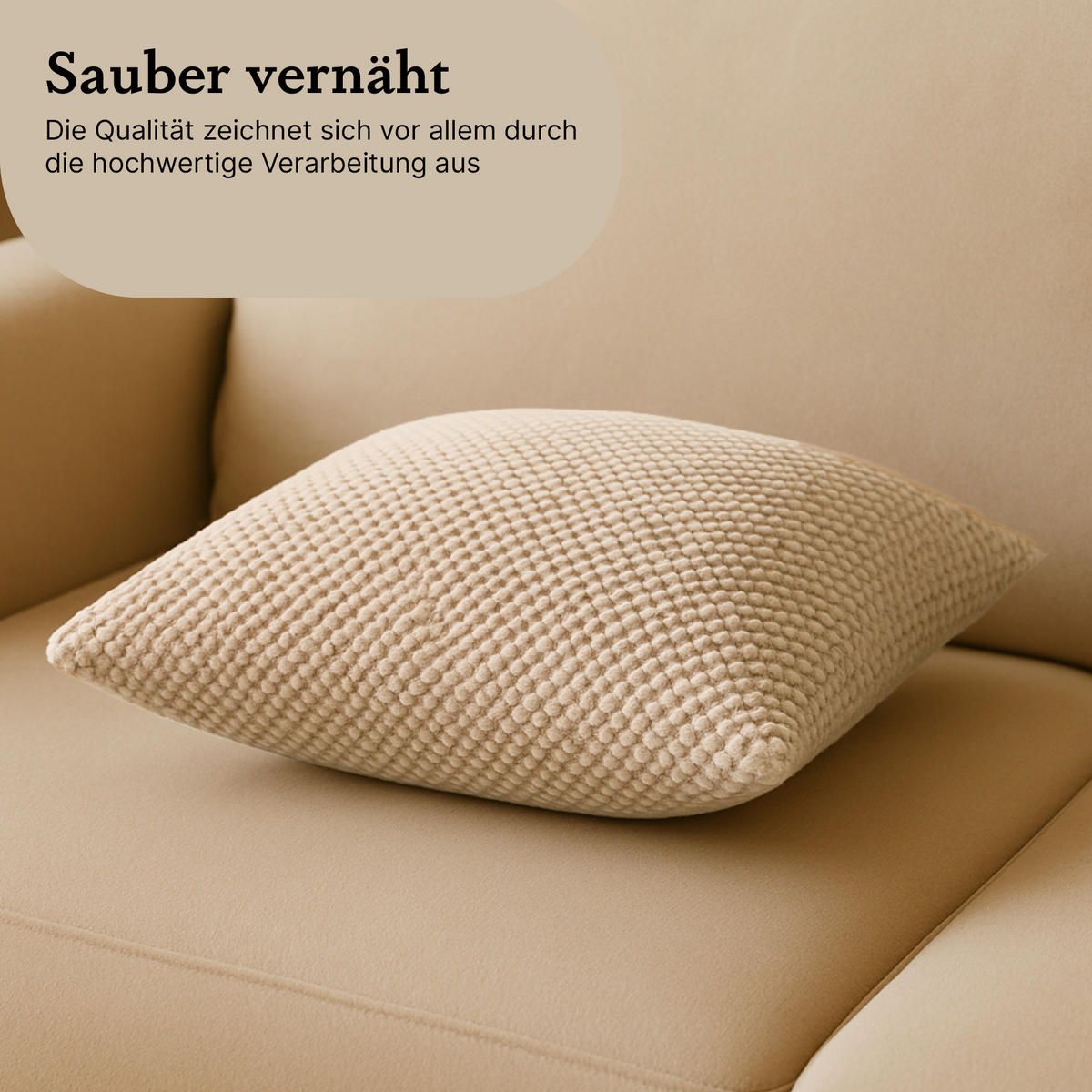 KISSENHÜLLE "Bubble" 60 cm x 60 cm in 3 Farben Beige - Braun, Textil (60/60cm) - Bestlivings