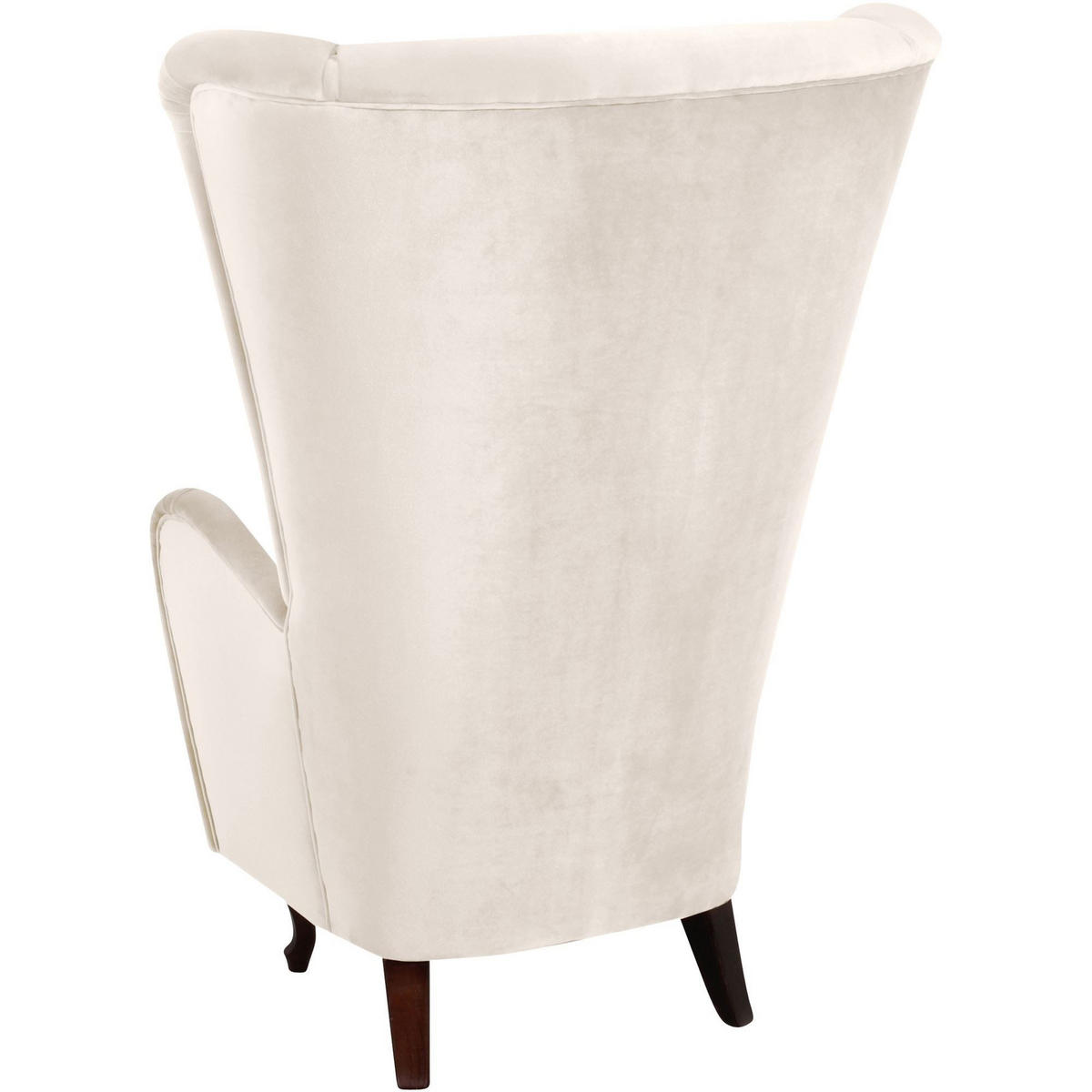HOCHLEHNSESSEL Kailey Bezug Samtvelours Buche nussbaum dunkel / creme - Weiß, Kunststoff (96/122/89cm) - 58aufmkessel