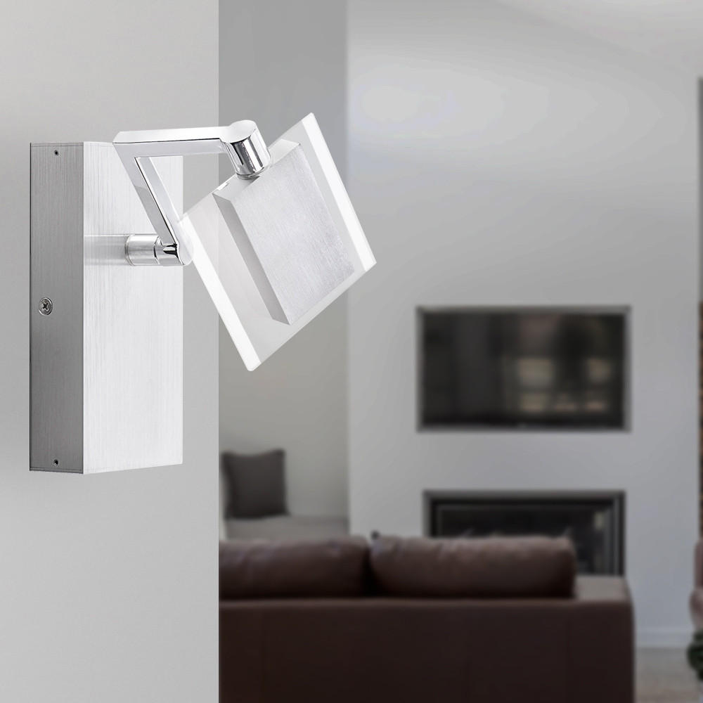 LED WANDLEUCHTE Metall Silber - Silberfarben, Glas (10/10/16cm)