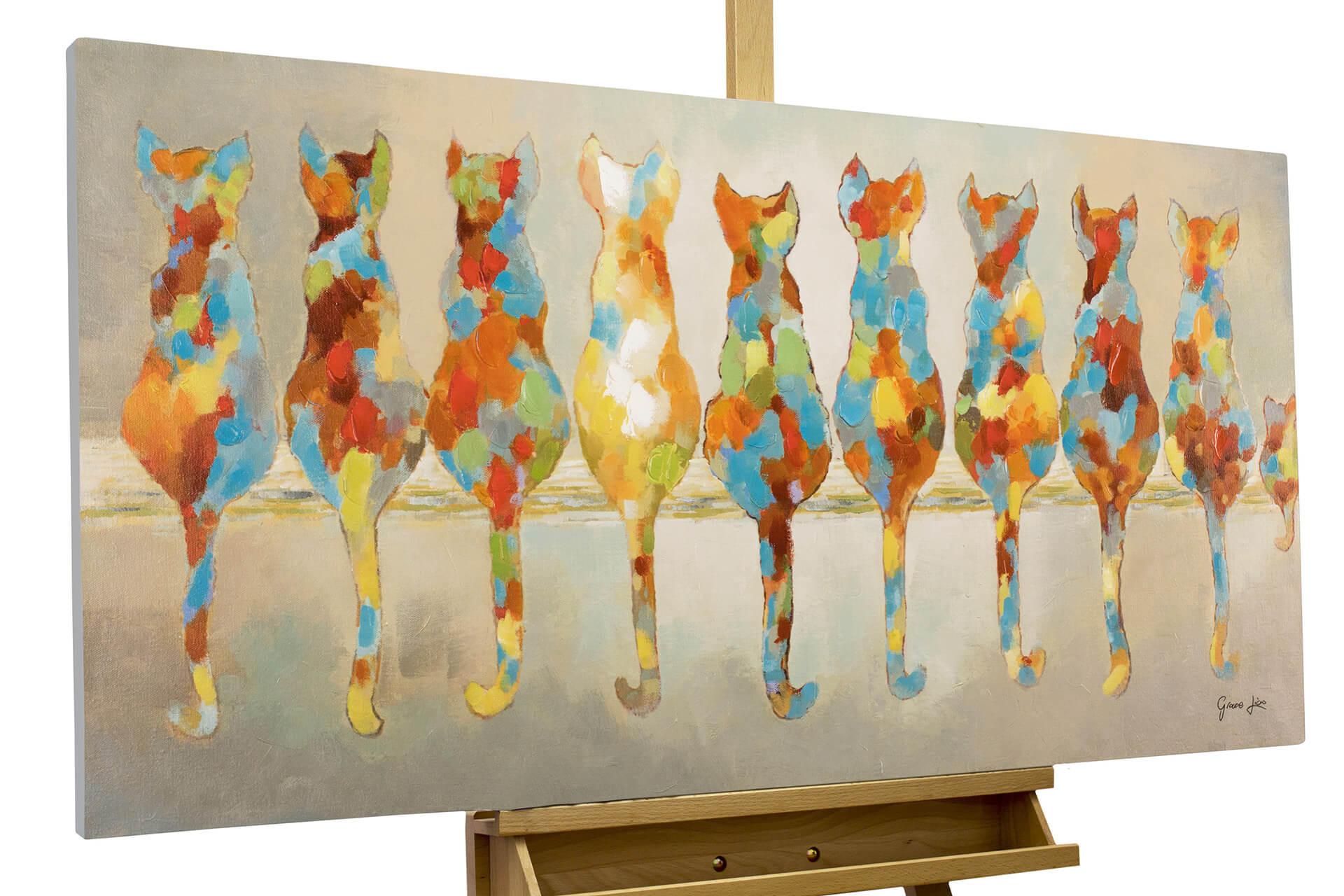 ÖLGEMÄLDE 120/60 cm - Multicolor, Holz/Textil (120/60cm) - KUNSTLOFT