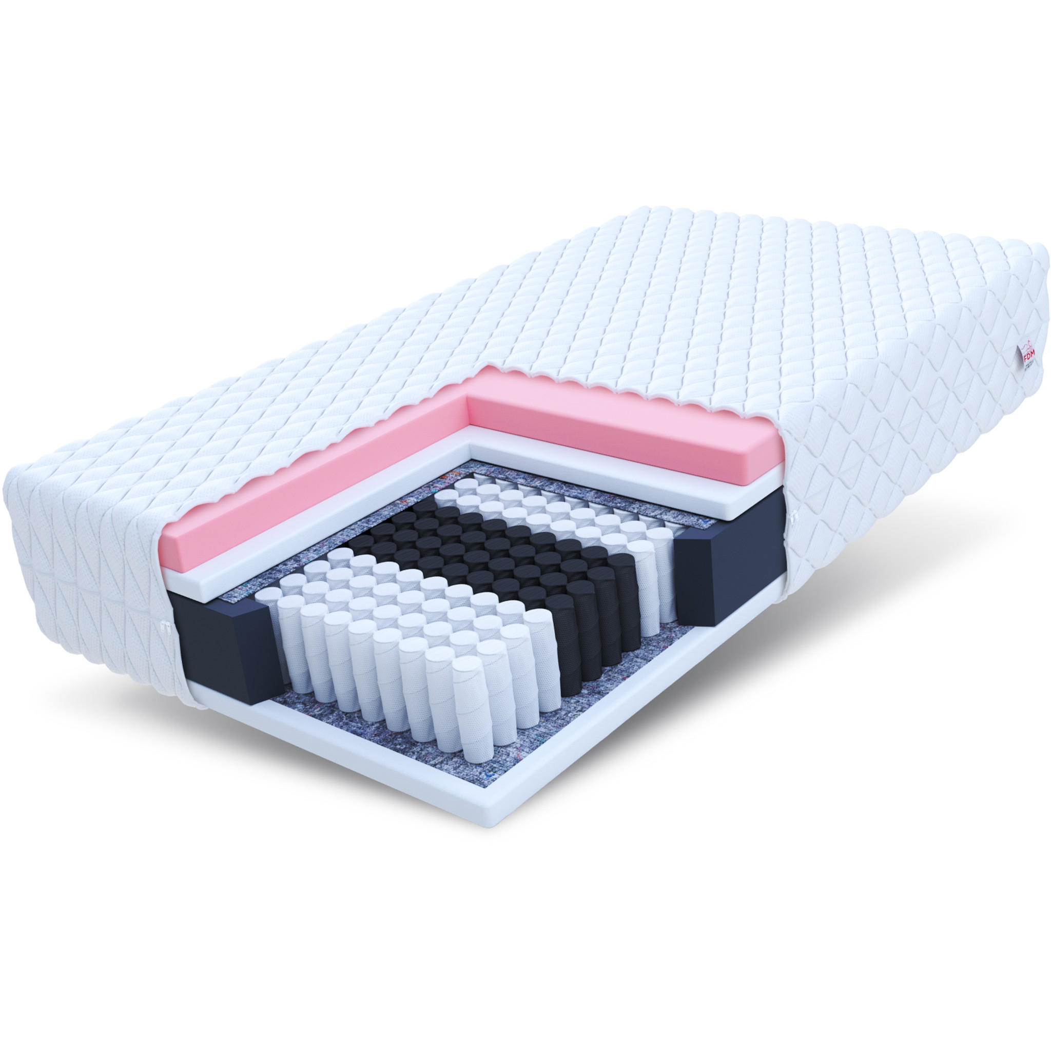 TASCHENFEDERKERNMATRATZE Atina - Weiß, Textil (90/200cm) - FDM