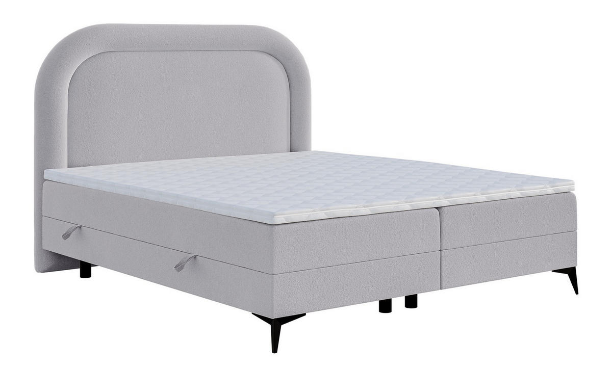 BOXBETT Loreo Hellgrau Chenille 140x200 cm - Hellgrau/Schwarz, Holz/Textil (140/200cm) - Selsey