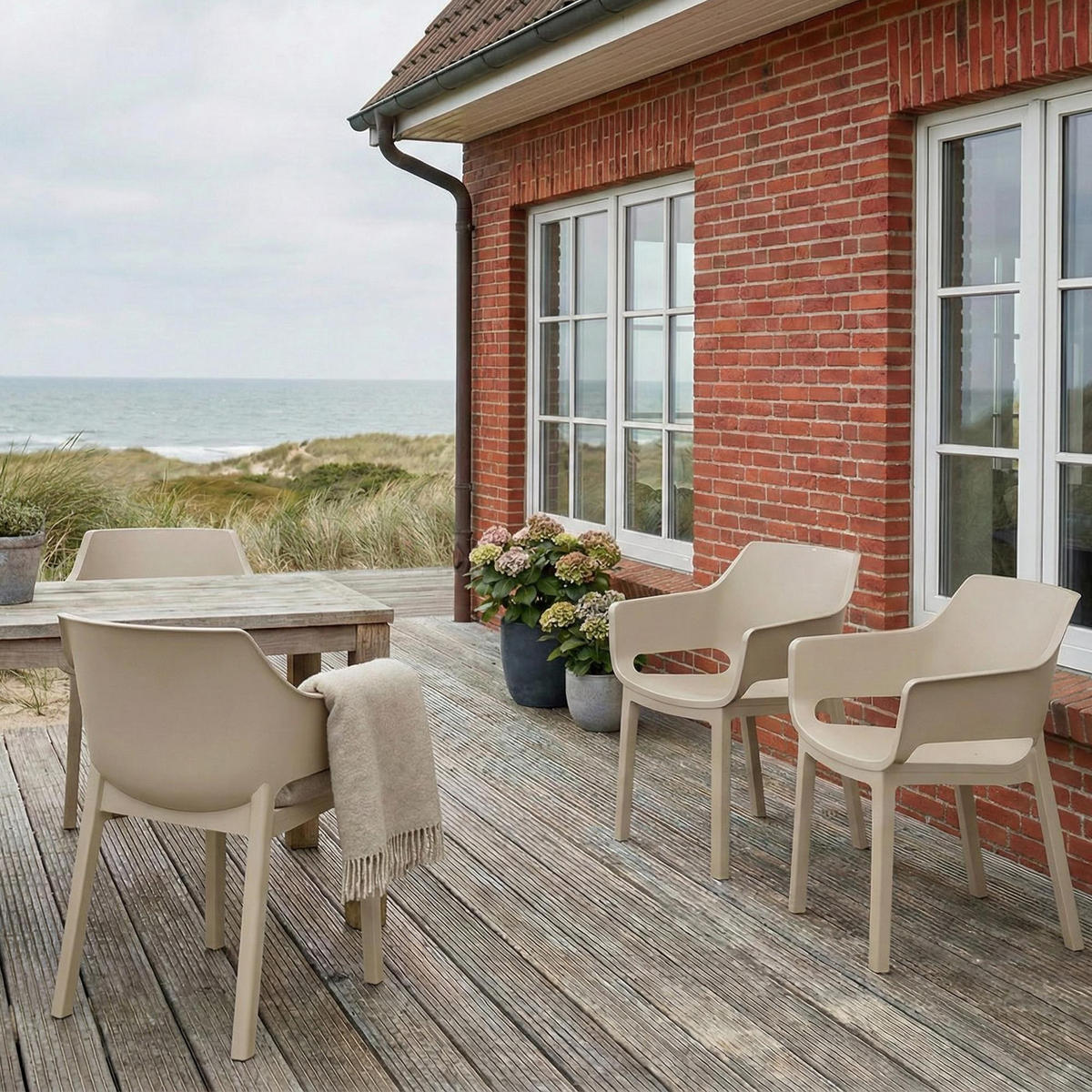 GARTENSTUHL Kunststoff Taupe - Taupe, Kunststoff (60/90/65cm) - CLP