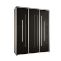 SCHWEBETÜRENSCHRANK 235,2/200/45 3-türig - Silberfarben/Schwarz, Holz/Metall (200/235/45cm) - Abiks Möbel