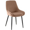 STUHL Samt Braun - Schwarz/Braun, Textil (50/86/53cm) - CLP