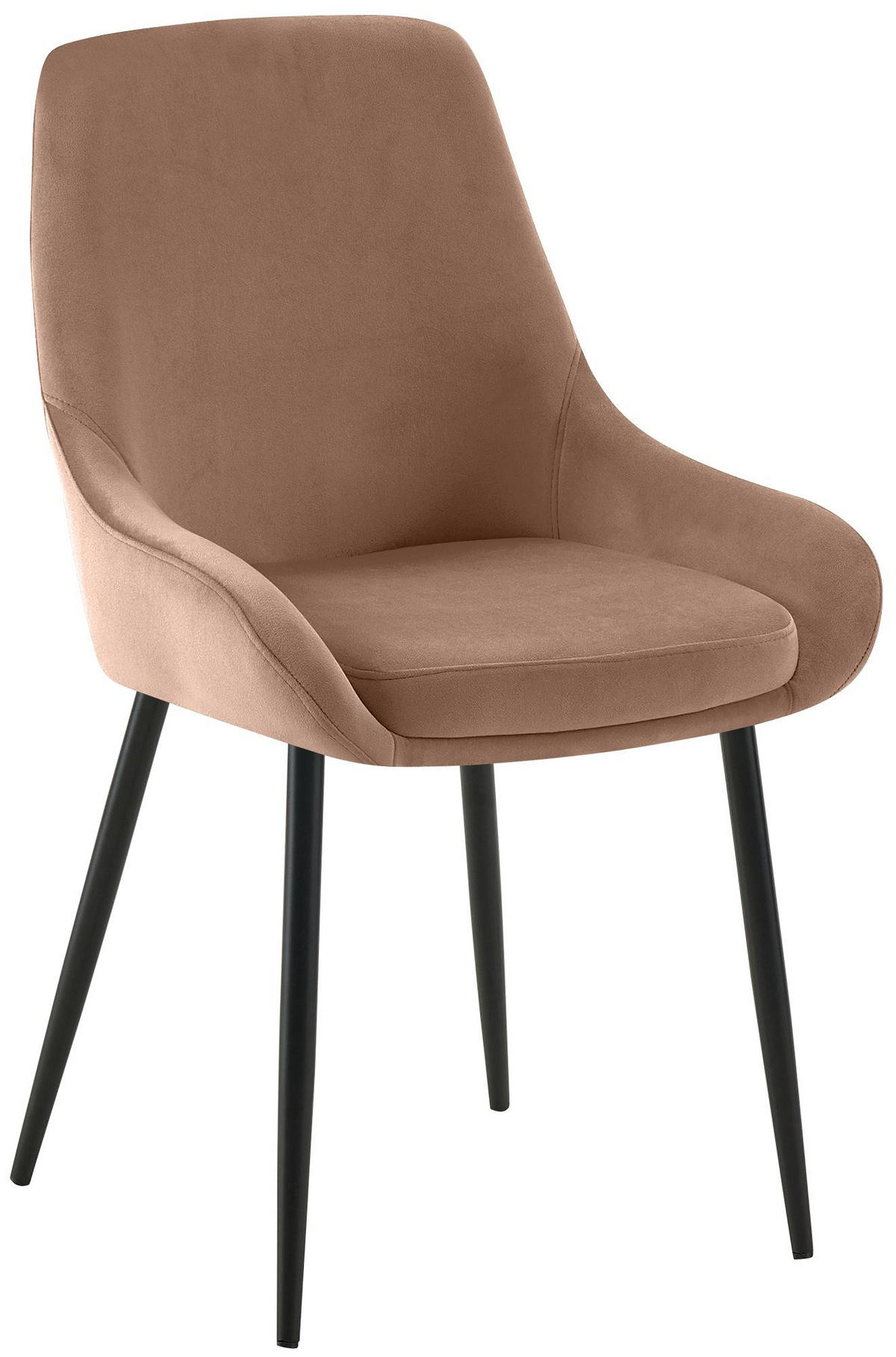 STUHL Samt Braun - Schwarz/Braun, Textil (50/86/53cm) - CLP