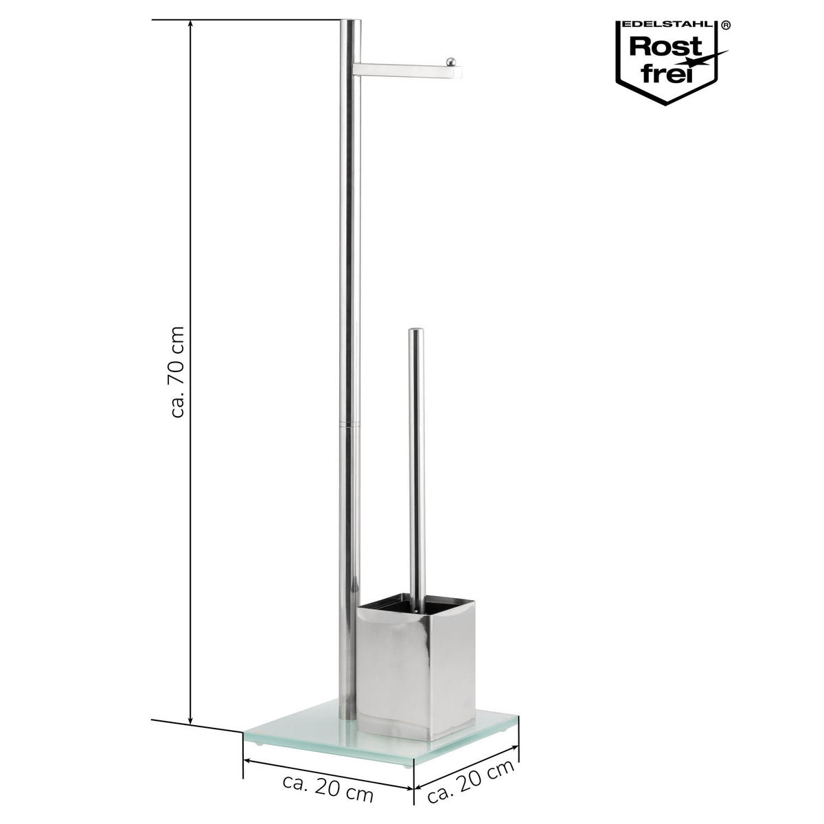 WC-STÄNDER, weiß - Weiß, Metall (20/70/20cm) - bremermann