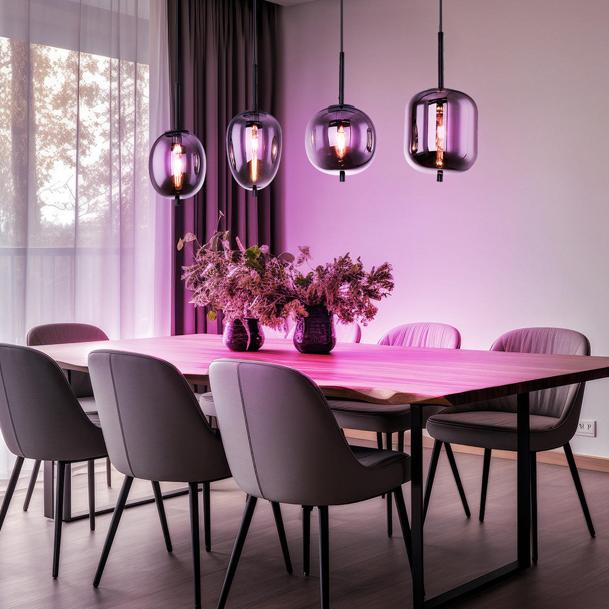 LED HÄNGELEUCHTE Blacky Schwarz Glas - Schwarz, Glas (100/18.5/120cm) - Globo Lighting