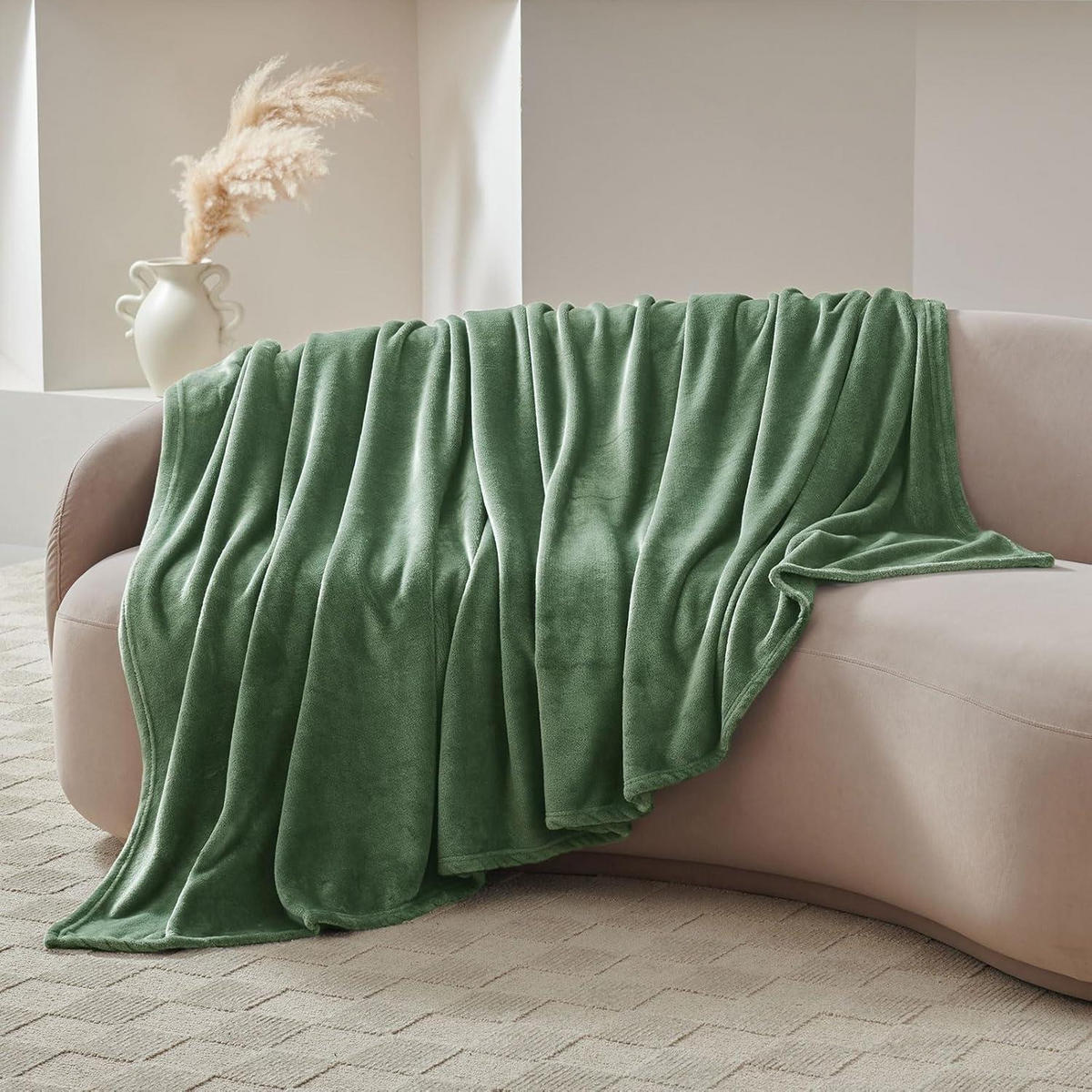 KUSCHELDECKE Flanell 230 x 270 cm Grün - Grün, Textil (1/230cm) - LUXUSKOLLEKTION