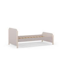 BETT 90x190 cm mit abgerundeten Formen 107,2/199/70 cm - Beige, Holz (190/90cm) - Calicosy