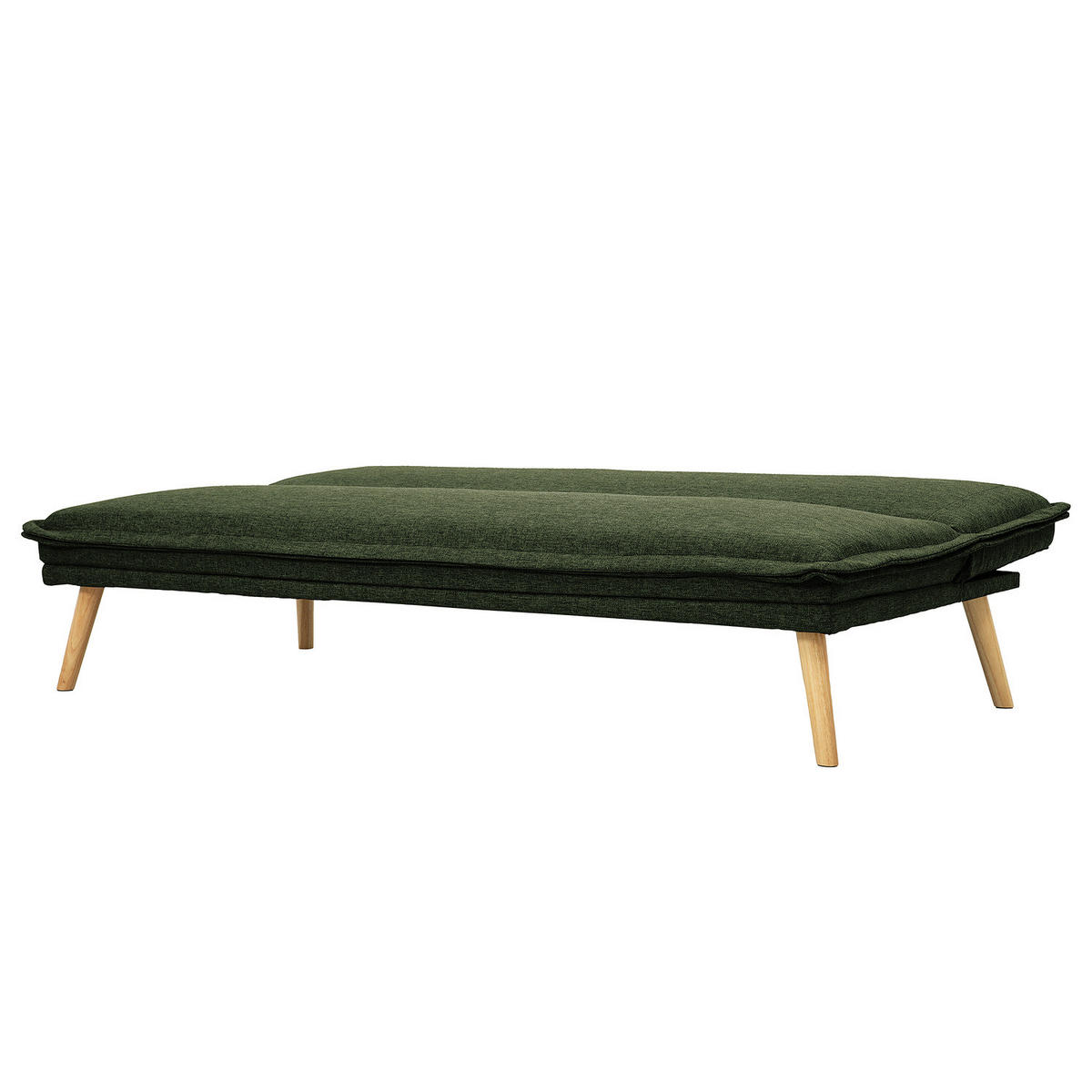 SCHLAFSOFA - Webstoff / Gummibaum - Dunkelgrün/Eichefarben, Holz/Textil (188/82/87cm) - home24