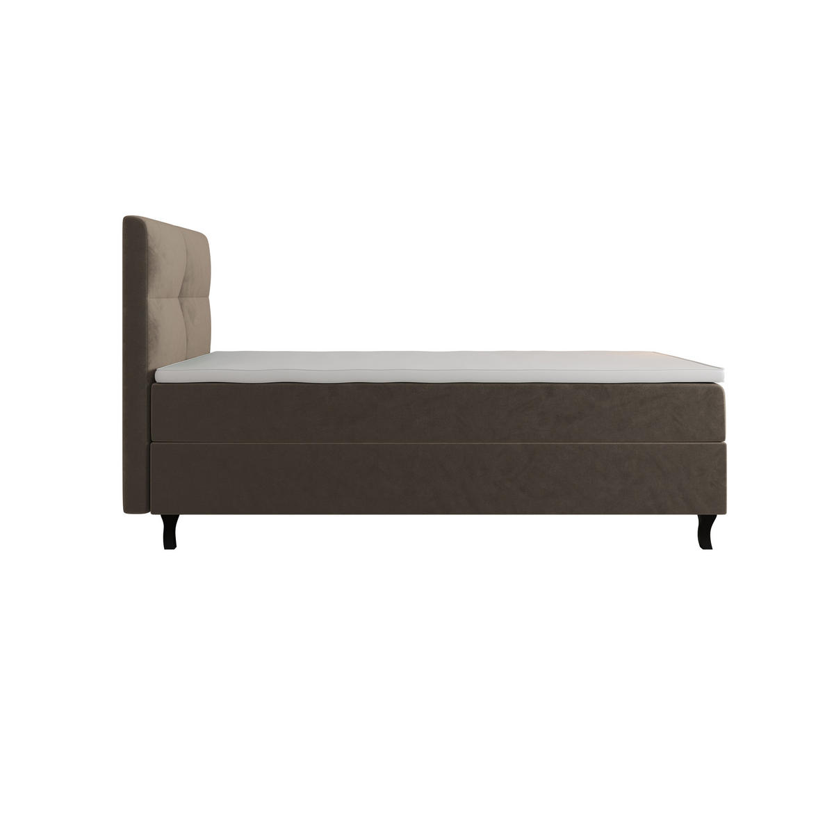 BOXBETT LIMBA mit Matratze H3, Bonell und Topper 100x200 Monolith 15 - Braun, Holz/Textil (100/200cm) - Bedante