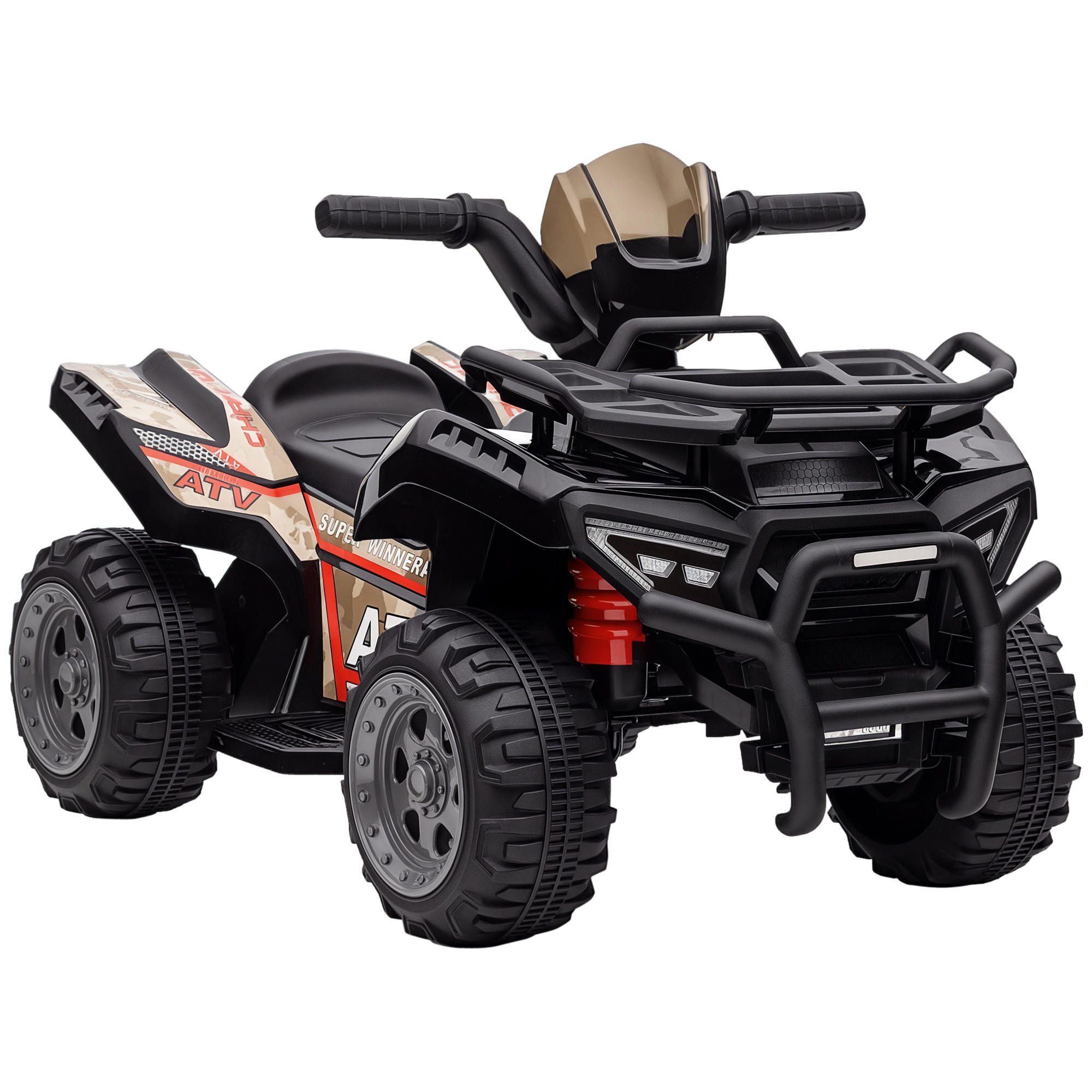 KINDERQUAD DE-06102 6V mit Musik und Vorwärtsfunktion Schwarz - Schwarz, Kunststoff/Metall (70/42/45cm) - ComfortXL