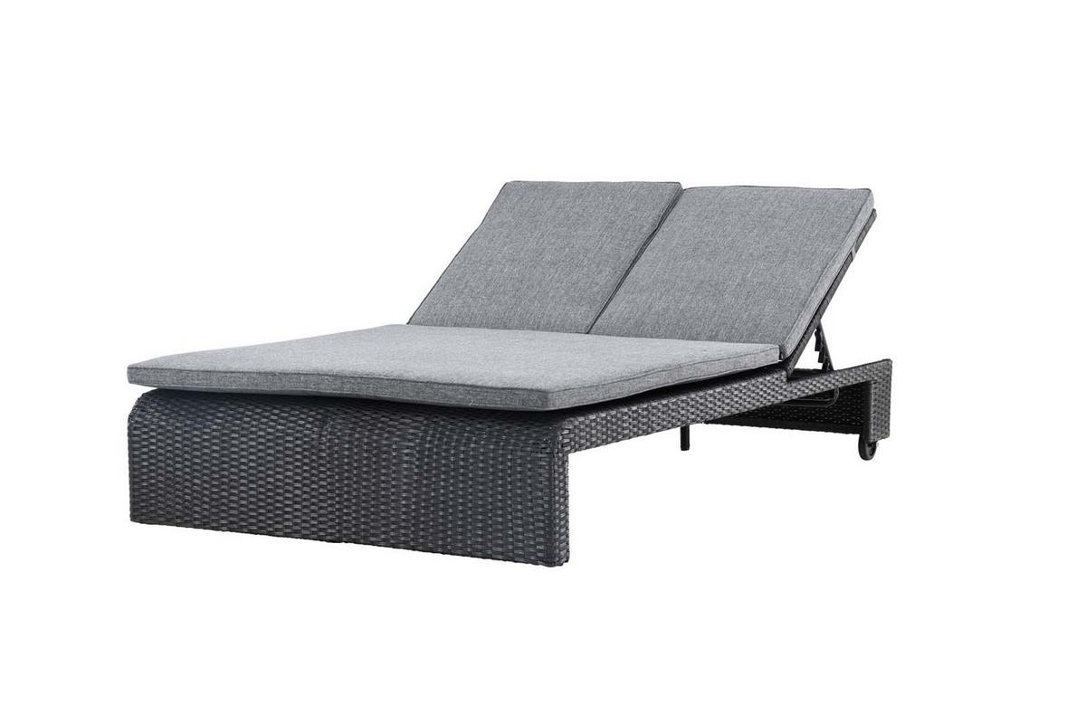 SONNENLIEGE schwarz - Schwarz, Holzwerkstoff (119/32/196cm) - ebuy24