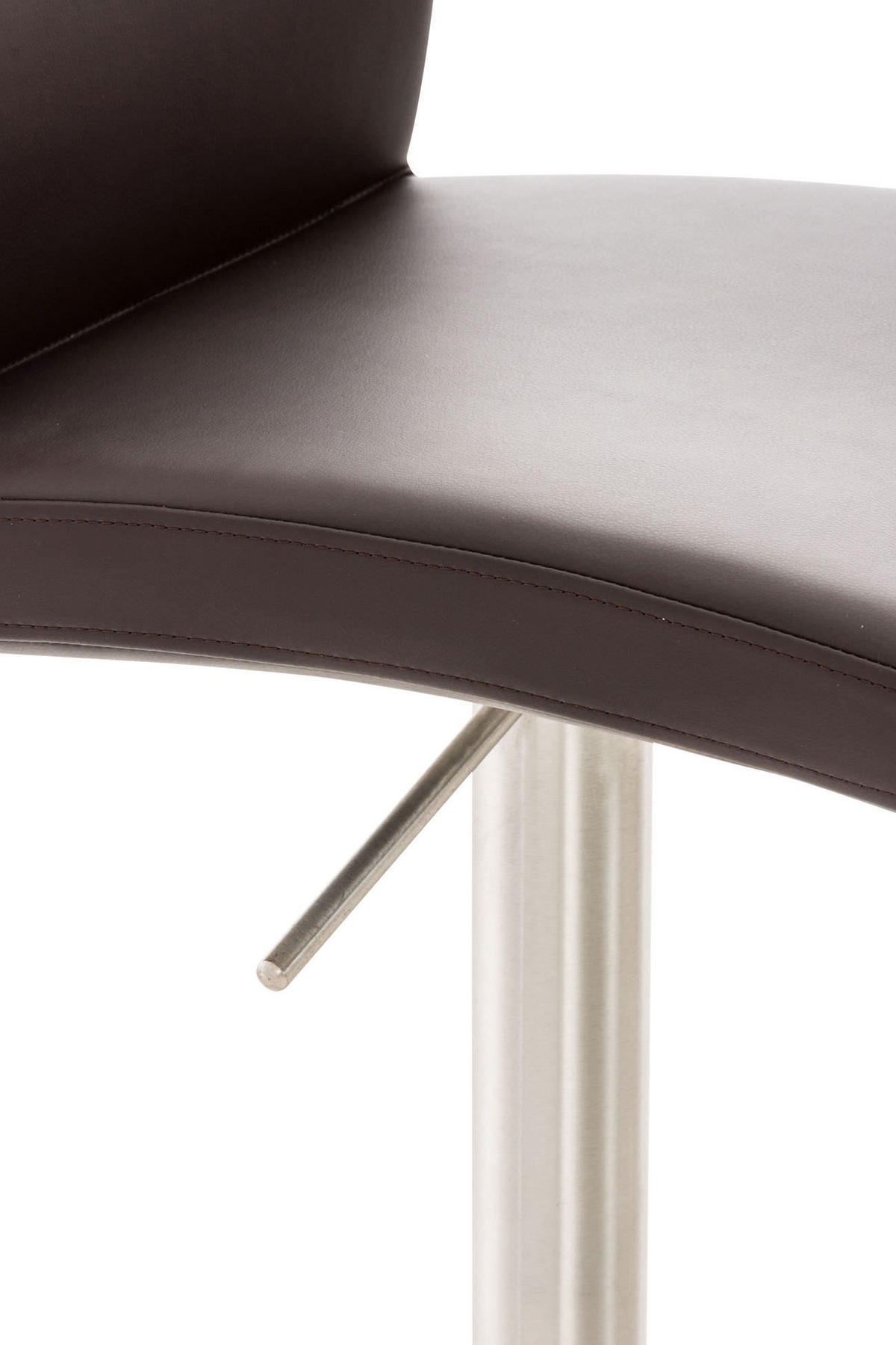 BARHOCKER Lederlook Braun - Edelstahlfarben/Braun, Textil/Metall (40/93/49cm) - CLP