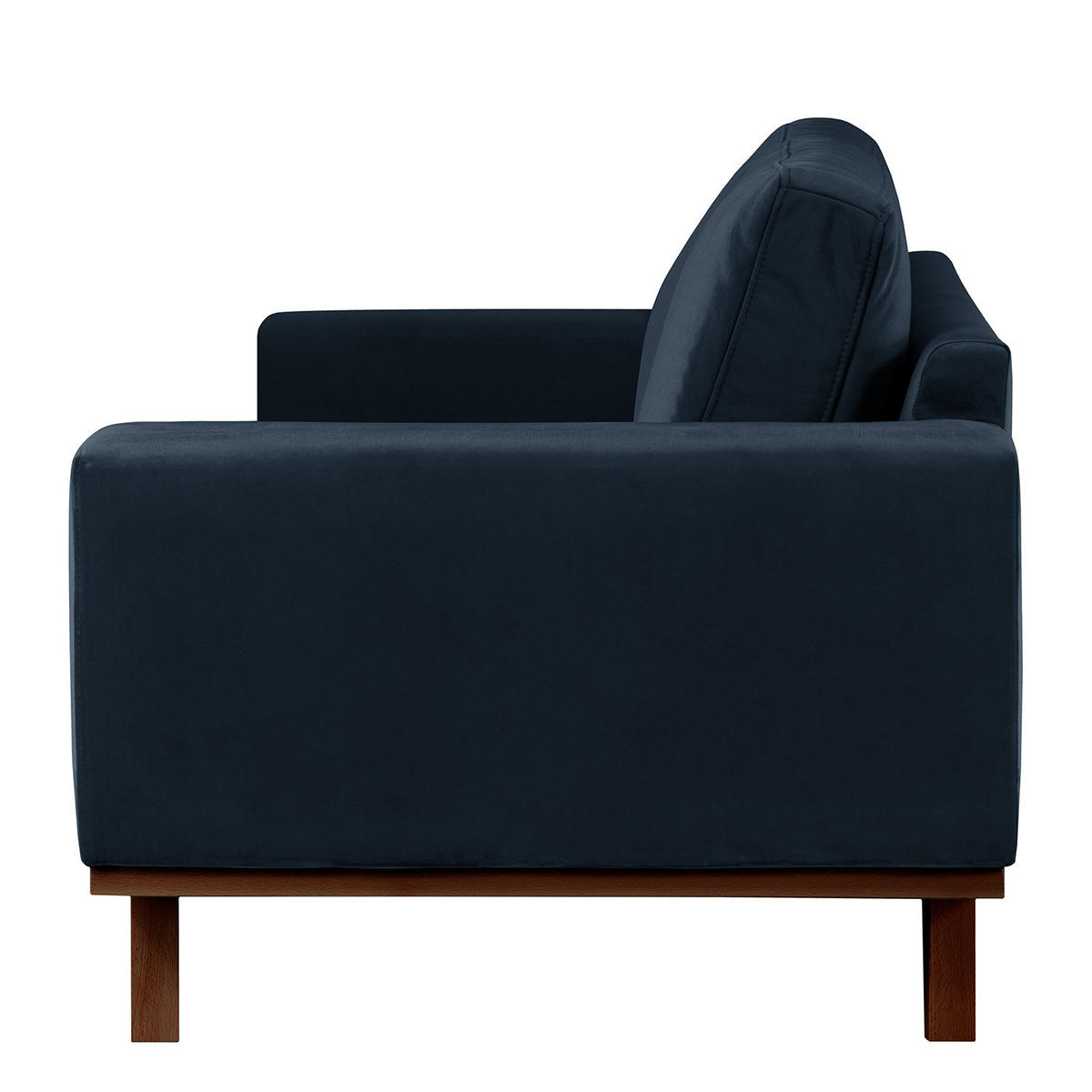 SESSEL - Buchefarben/Dunkelblau, Buchenholz/Textil (122/81/88cm) - home24