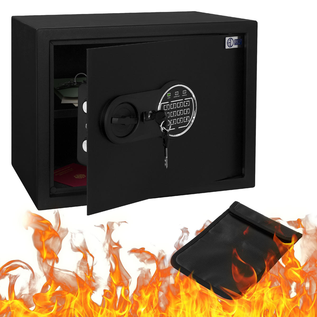 TRESOR 27L - Schwarz, Metall (30/29.5/38cm) - ECD-Germany