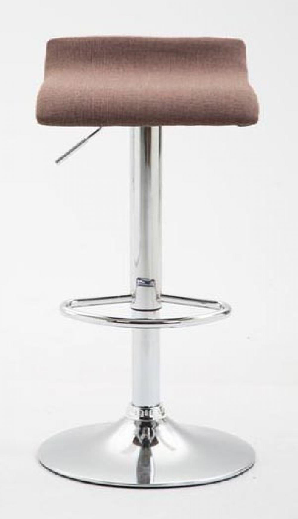 BARHOCKER 2er Set Stoff Braun - Chromfarben/Braun, Textil/Metall (36/63/39cm) - CLP