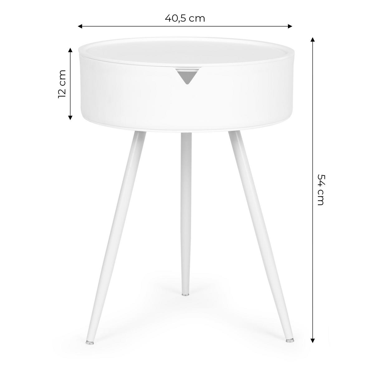 BEISTELLTISCH NILO Weiß - Weiß, Kunststoff/Metall (40.5/40.5/54cm) - Mat-Haus
