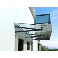 GLASVORDACH 230x90 cm Sicherheitsglas Edelstahl Klarglas V-RAL7016 - Transparent, Glas (230/1.31/90cm) -  Glaswerk Westfalen