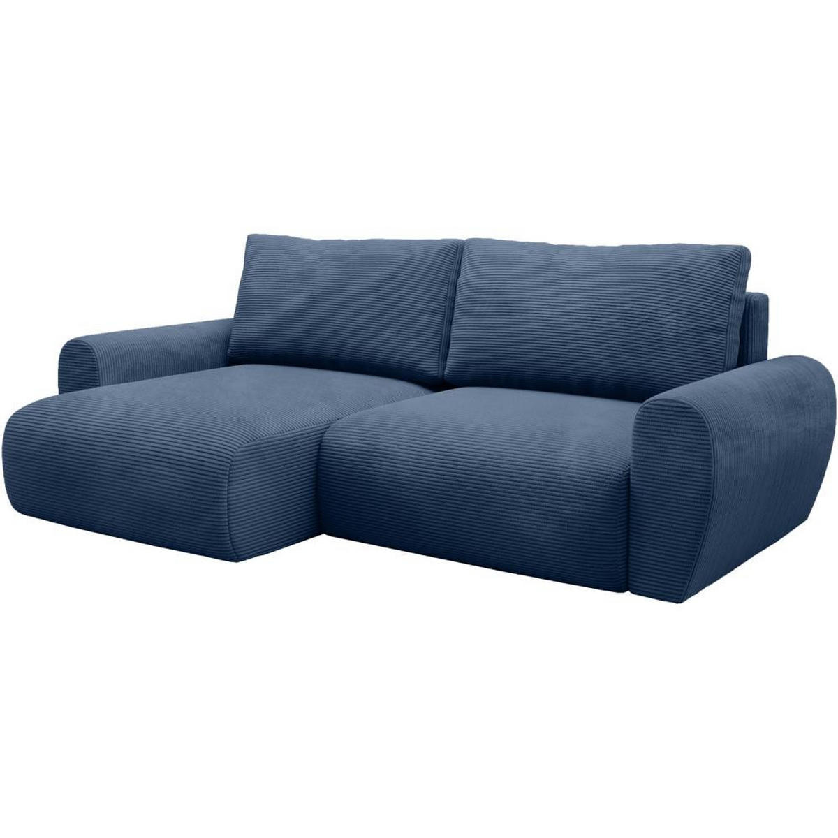 ECKSCHLAFSOFA Poss L dunkelblau links - Dunkelblau, Textil (253/153cm) - Beautysofa