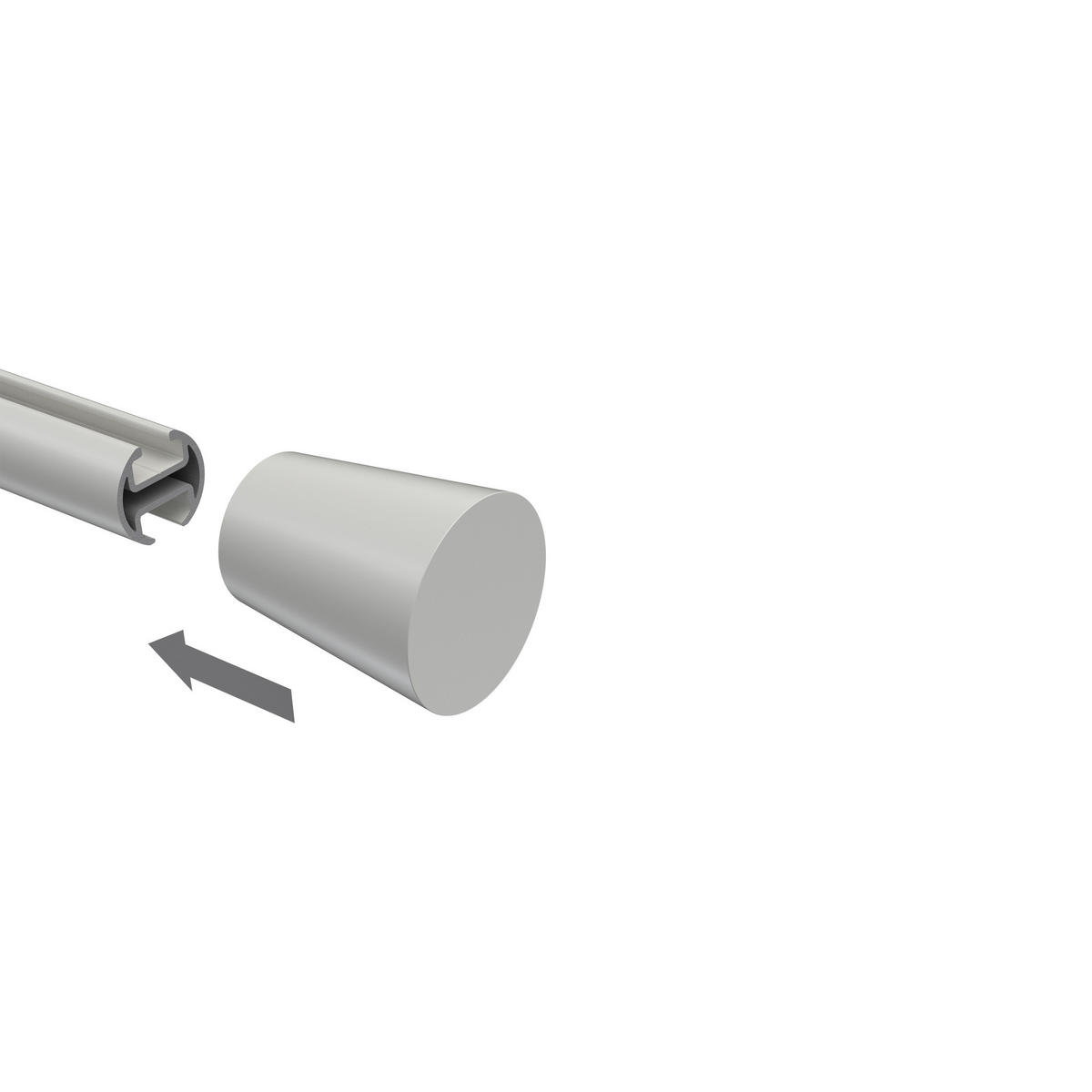 ENDSTÜCKE FÜR GARDINENSTANGEN 20 mm Ø, Sitra Weiß, Packung 2 Stück - Weiß, Metall (4.1/3/3cm) - INTERDECO