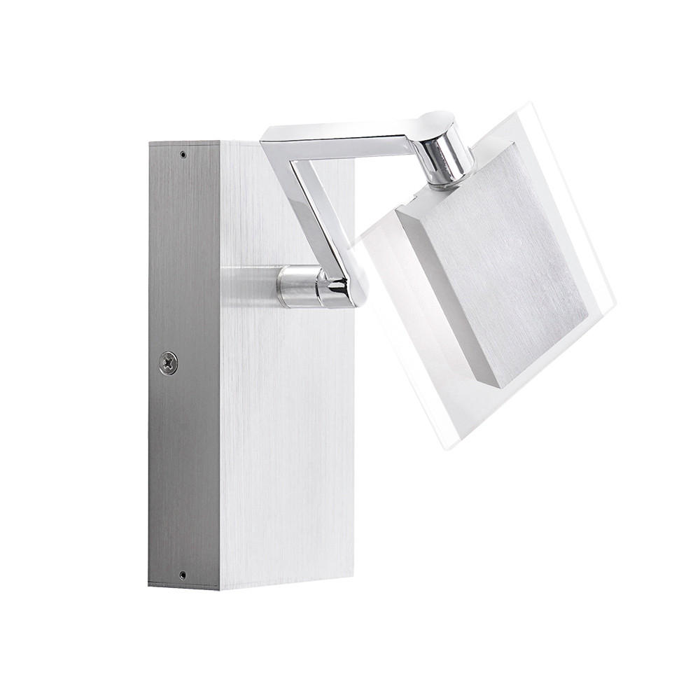 LED WANDLEUCHTE Metall Silber - Silberfarben, Glas (10/10/16cm)