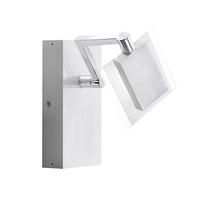 LED WANDLEUCHTE Metall Silber - Silberfarben, Glas (10/10/16cm)