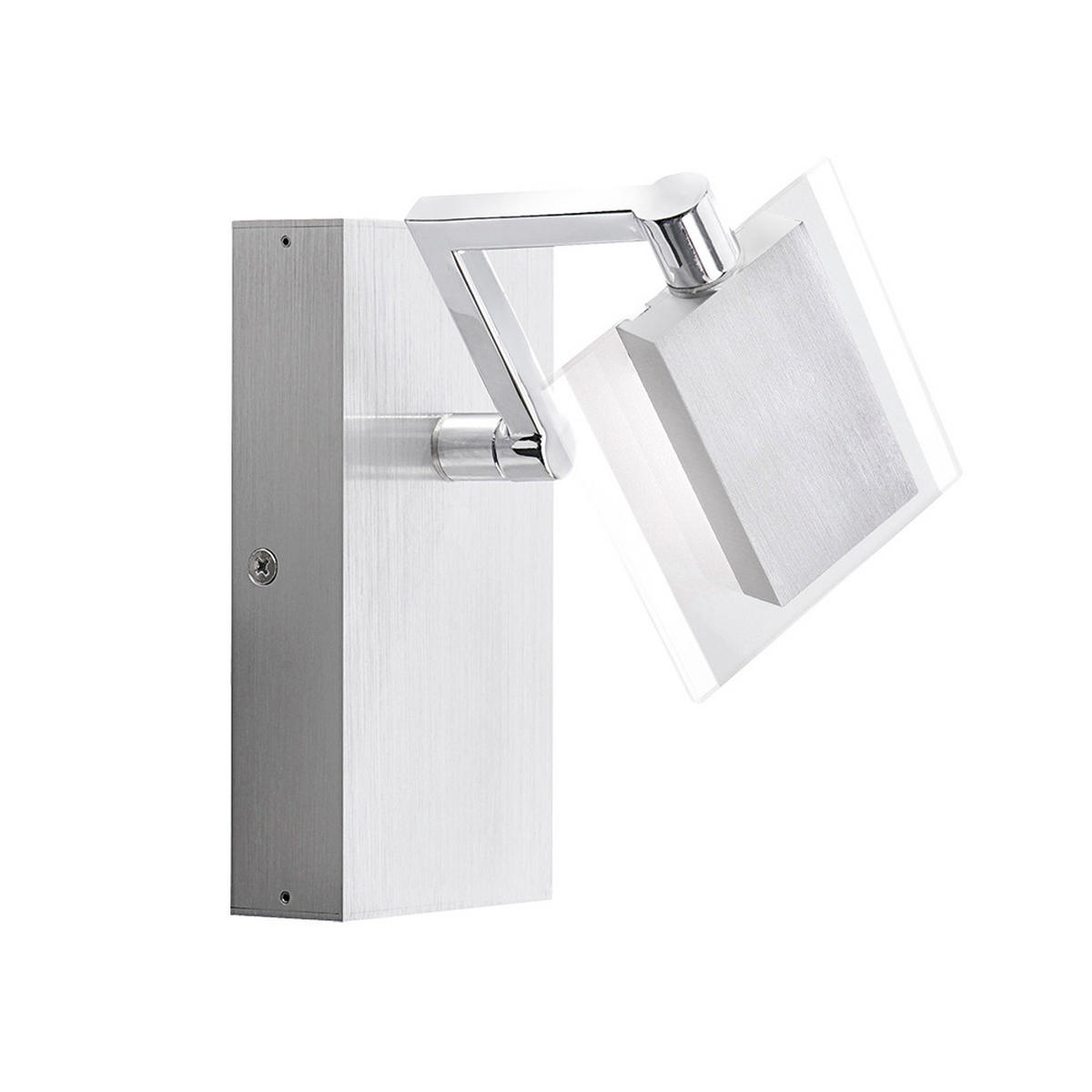 LED WANDLEUCHTE Metall Silber - Silberfarben, Glas (10/10/16cm)