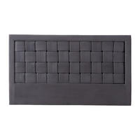 BETTKOPFTEIL - Samt - 160 cm - Dunkelgrau - JENNA - Grau, Textil (160/92/7cm) - Vente-Unique