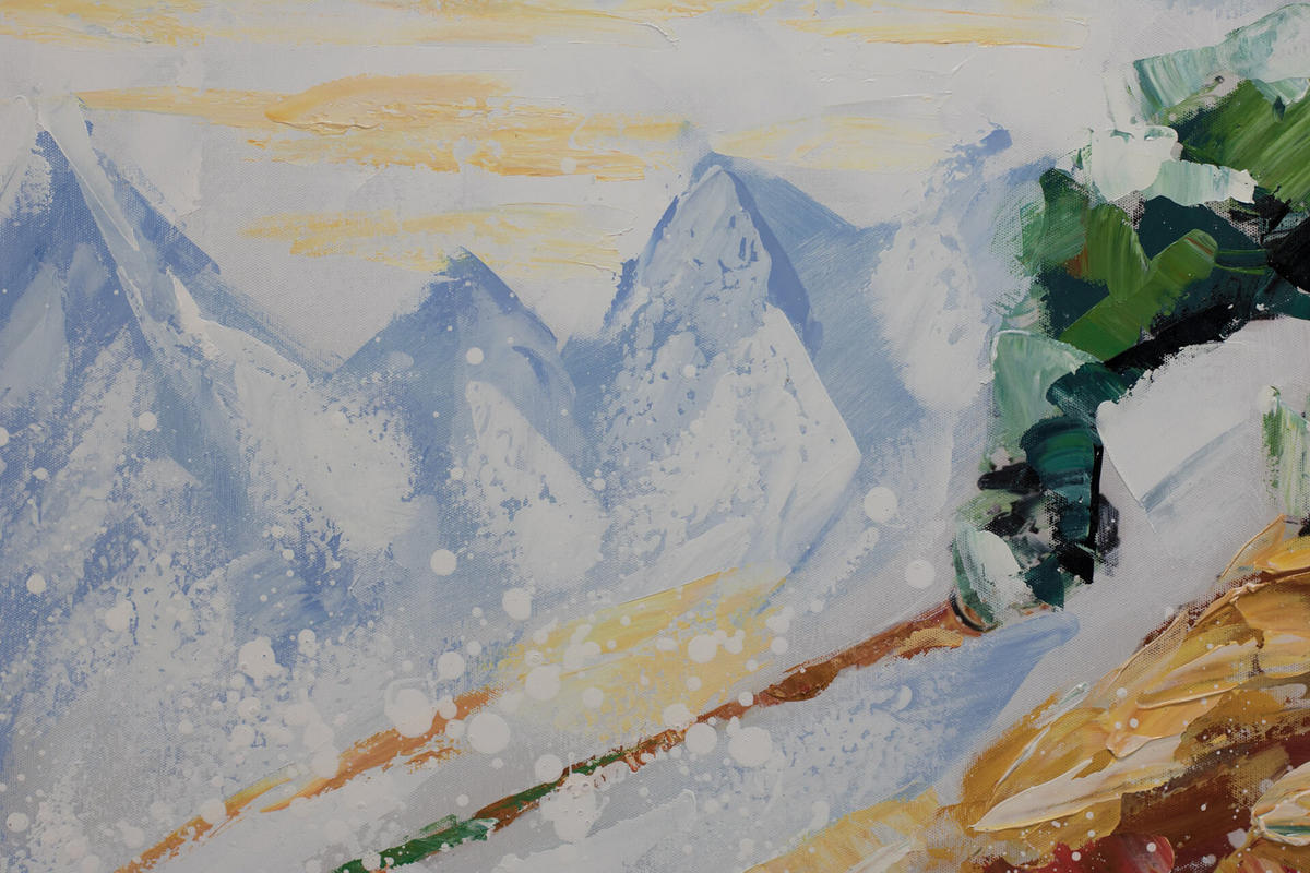 ACRYLBILD HANDGEMALT 90/60 cm - Blau/Multicolor, Holz/Textil (90/60cm) - KUNSTLOFT