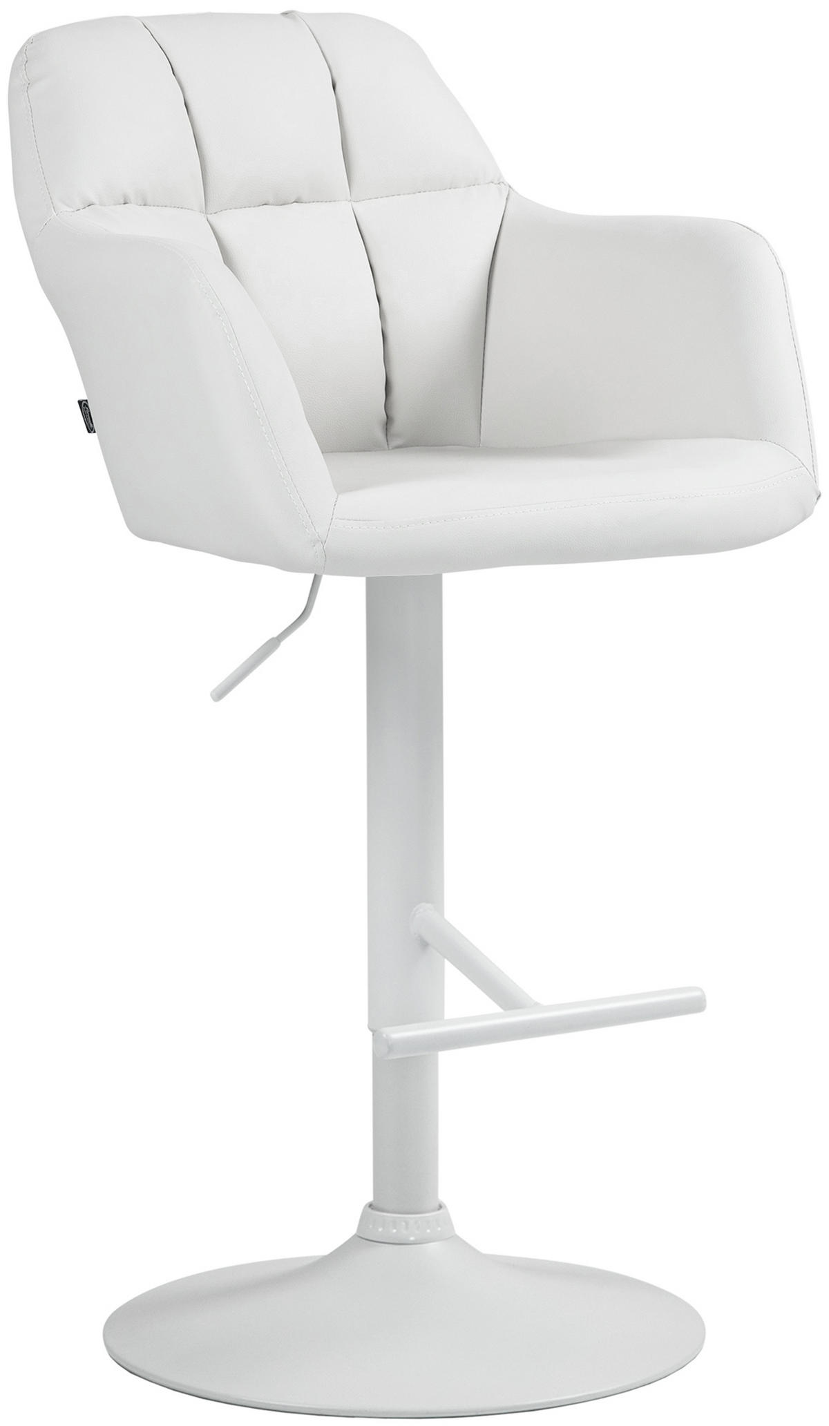 BARHOCKER Nardo Kunstleder weiß weiß - Weiß, Kunststoff/Metall (57/118/59cm) - TPFLiving