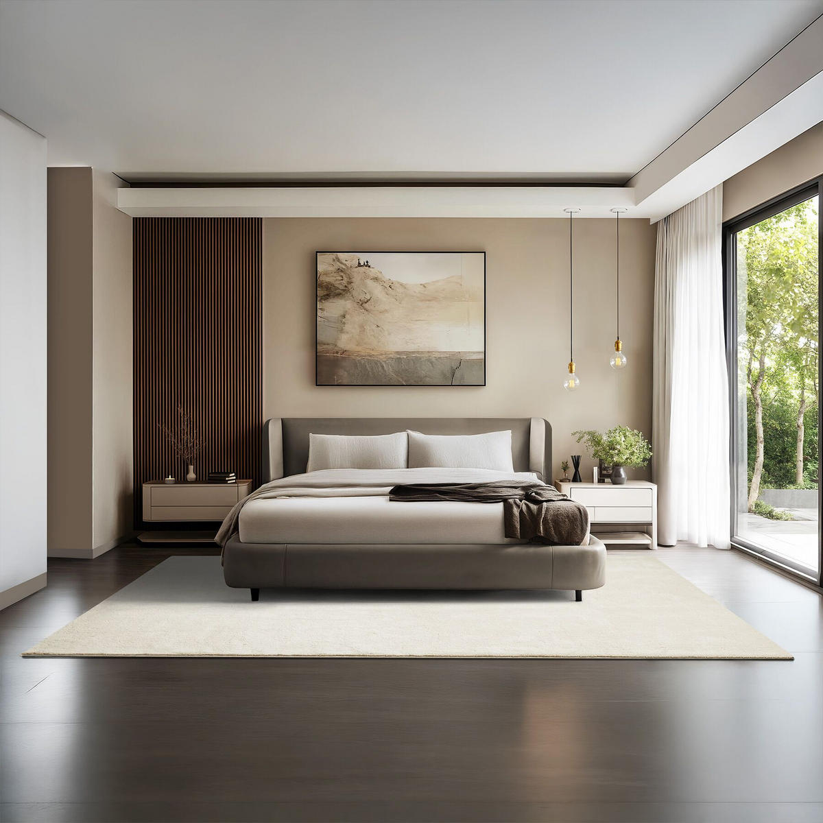 KURZFLORTEPPICH Soft Zone,rutschfeste Unterseite,creme - Creme, Kunststoff (290/200cm) - tectake