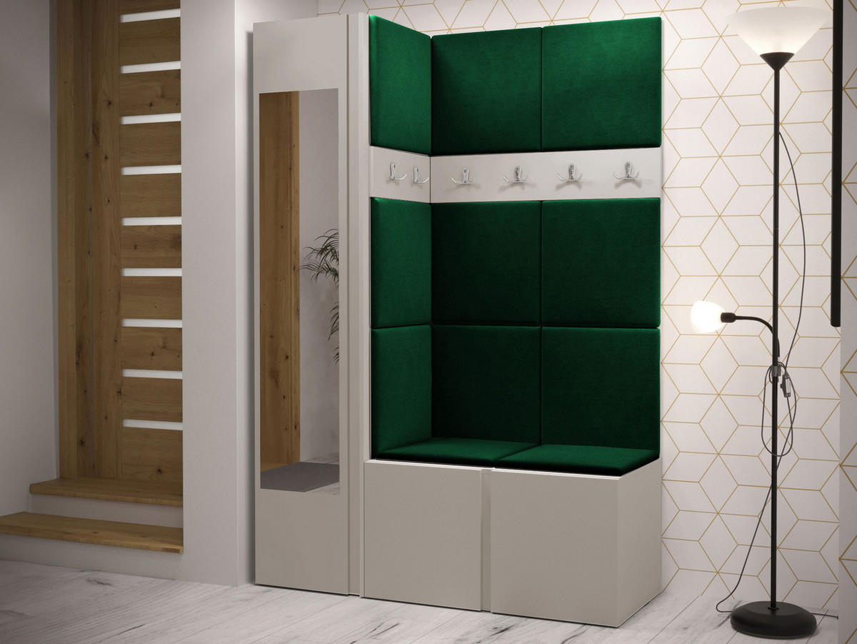 GARDEROBEN-SET Orion X - Kaschmir/Grün, Holzwerkstoff/Kunststoff (124/186/46cm) - MIRJAN24