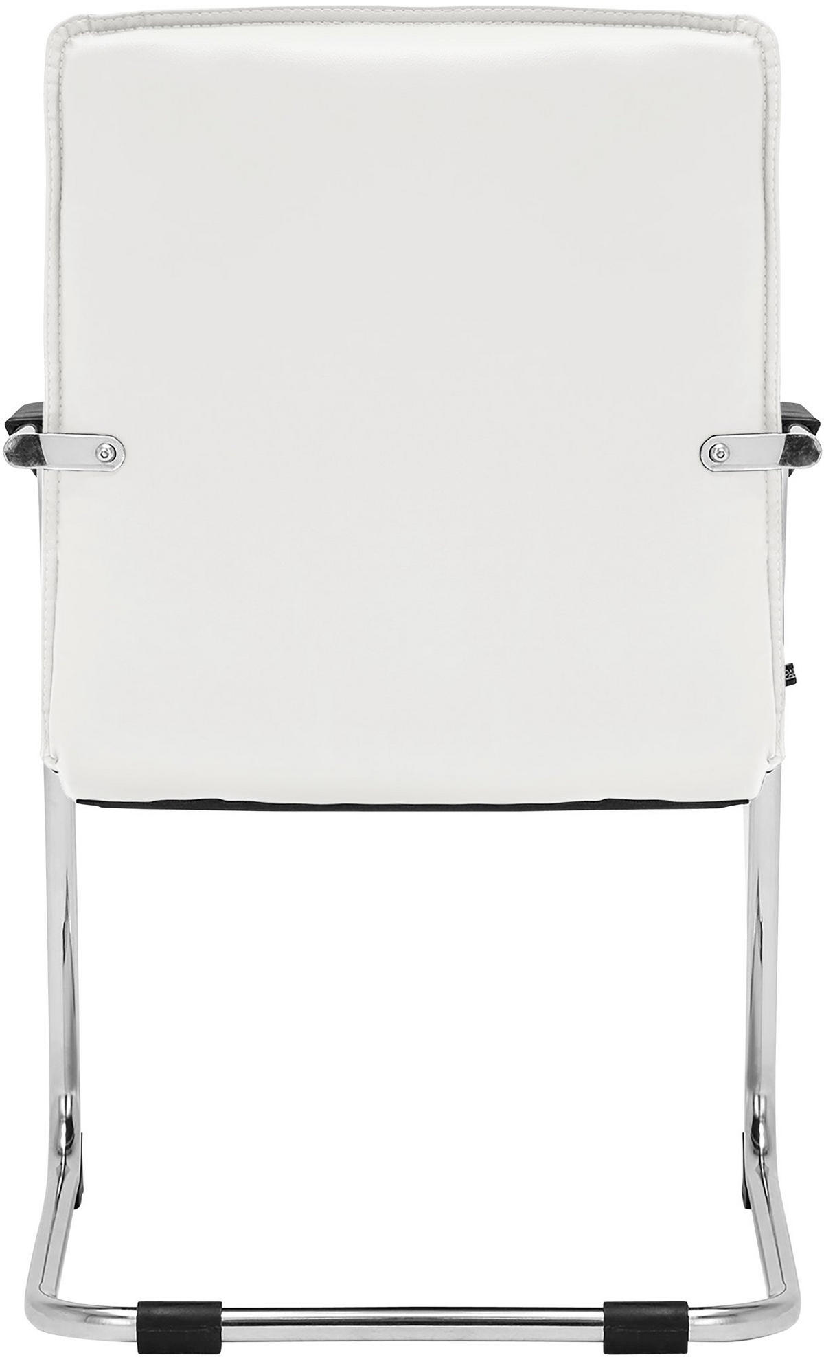 BESUCHERSTUHL SEATTLE 92x56x60 cm Weiß Kunstleder - Weiß, Leder/Metall (56/92/60cm) - DELUKE