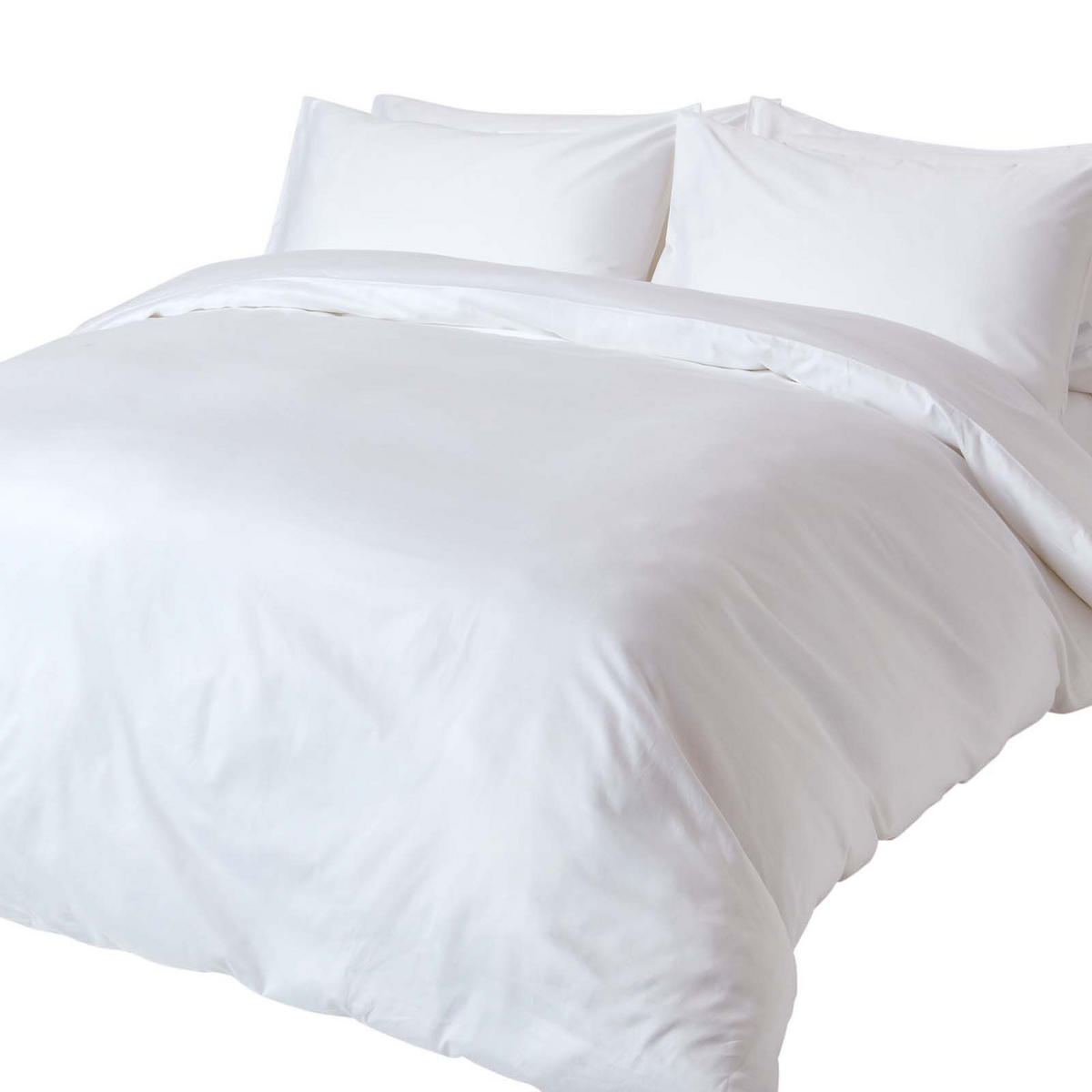 BIO-BETTWÄSCHE Satin Fadendichte 400 - Weiß, Textil (200/200cm) - Homescapes