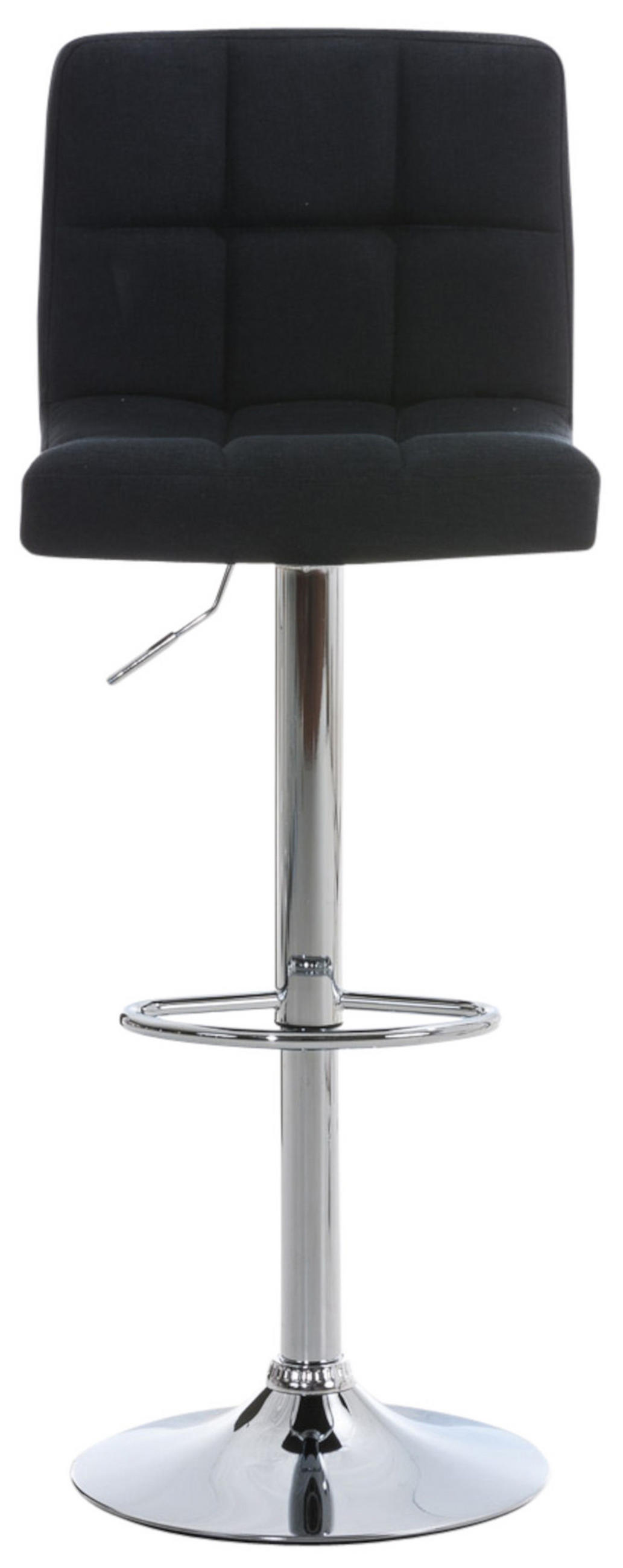 BARHOCKER 2er Set Peran STOFF C schwarz - Chromfarben/Schwarz, Textil/Metall (46/114/47cm) - TPFLiving