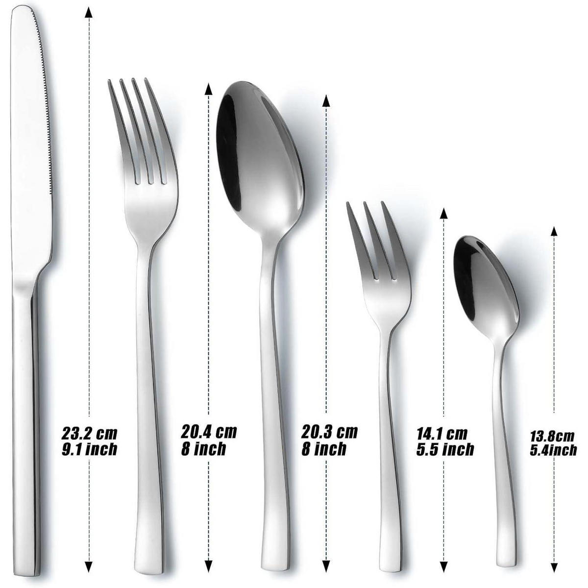 BESTECKSET 30-teilig Edelstahl Hochglanzpoliert Spülmaschinenfest - Silberfarben, Metall