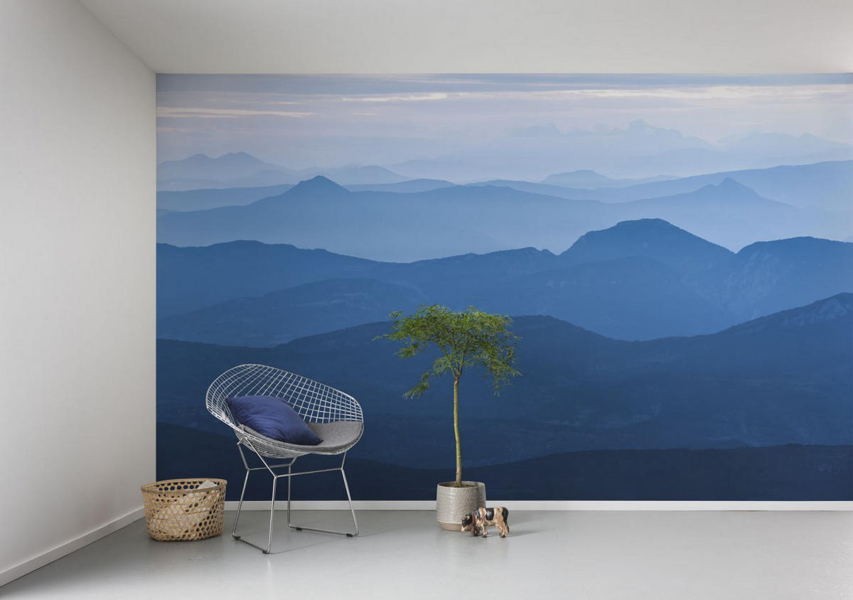 FOTOTAPETE Berge 400 x 250 cm - Blau, Papier (400/250cm) - Sanders & Sanders
