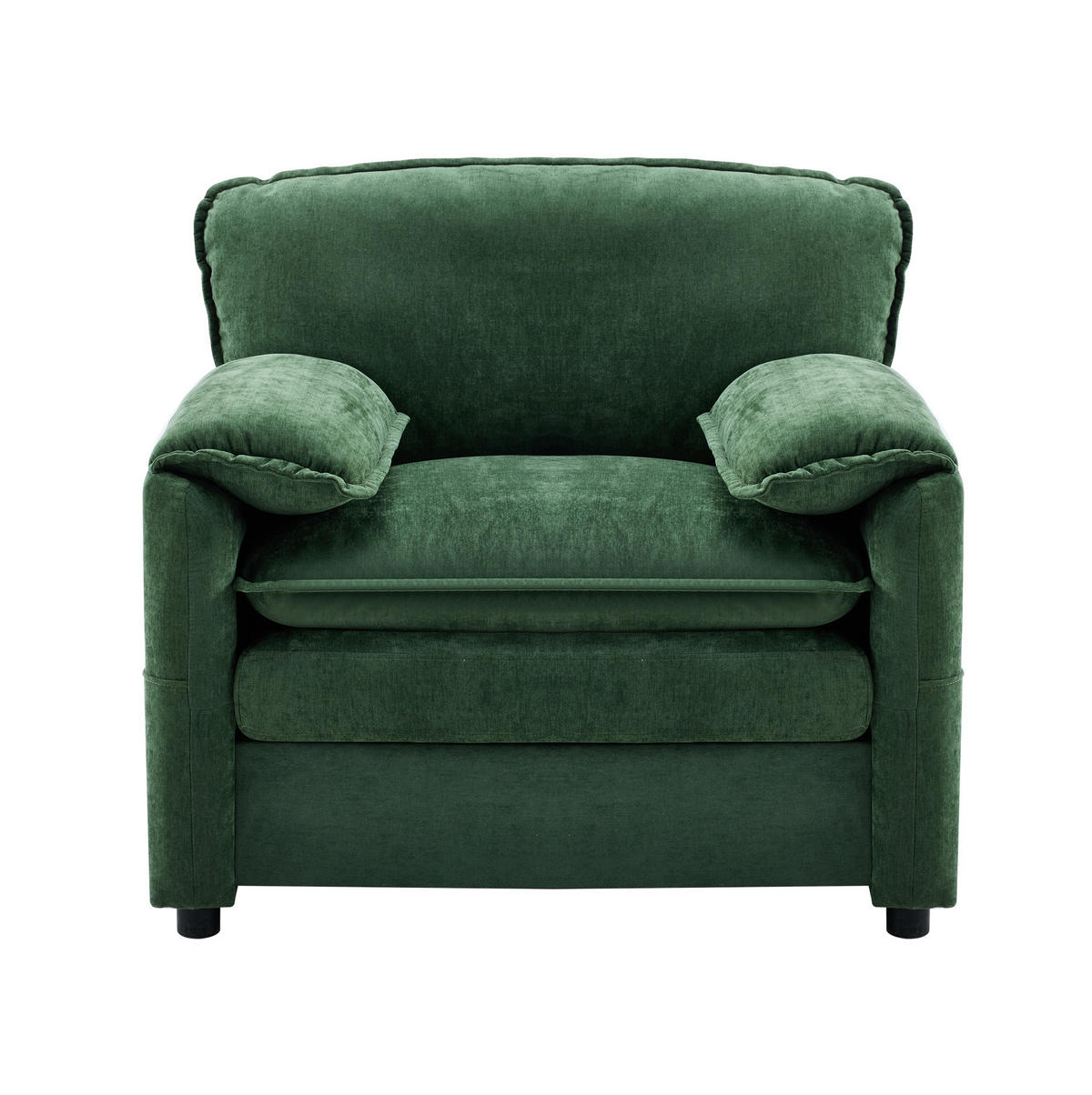 SESSEL mit Seitentaschen Chenille Green 2er-Paket - Grün, Holzwerkstoff (92/90/96cm) - Meubliv