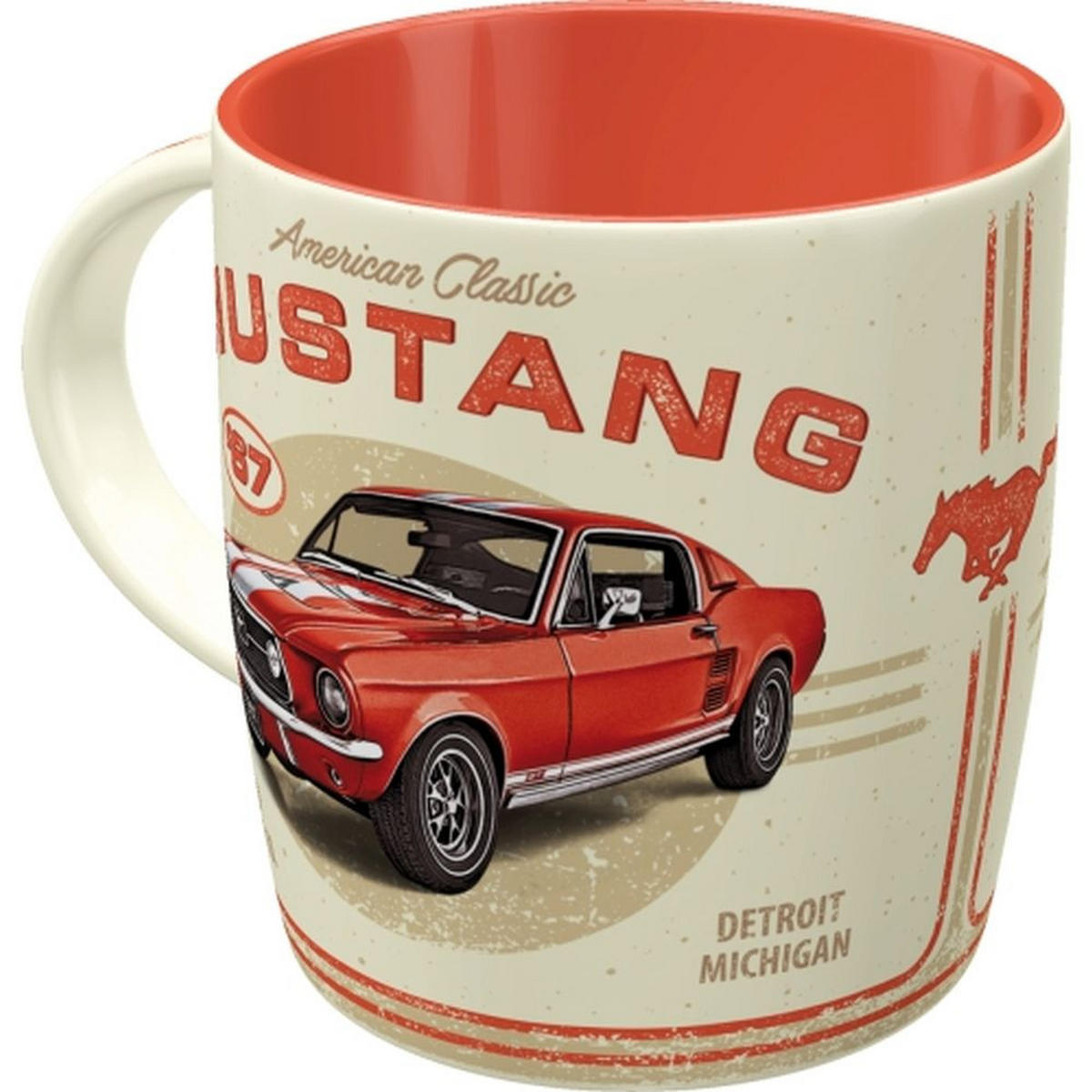 KAFFEETASSE 330 ml Ford Mustang GT 1967 Red - Multicolor, Keramik (0.33L) - Nostalgic-Art