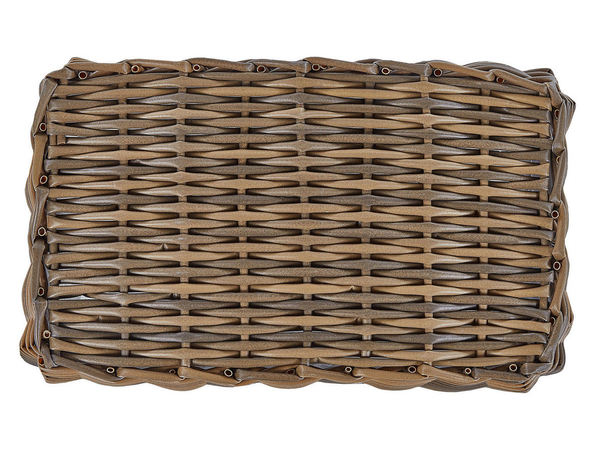 BLUMENKORB 2er-Set Rattan braun 59-50/53-44 cm Ormos - Braun, Kunststoff (44cm) - Beliani