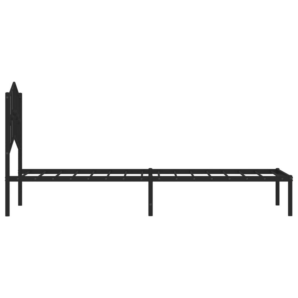BETTGESTELL Mit Kopfteil Metall Schwarz 80/200 Cm - Schwarz, Metall (80/200cm) - vidaXL