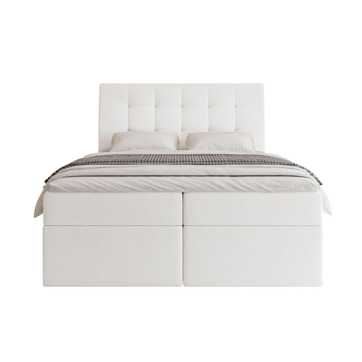 BOXBETT 180x200 cm mit Topper - Weiß, Textil (180/200cm) - Idohome