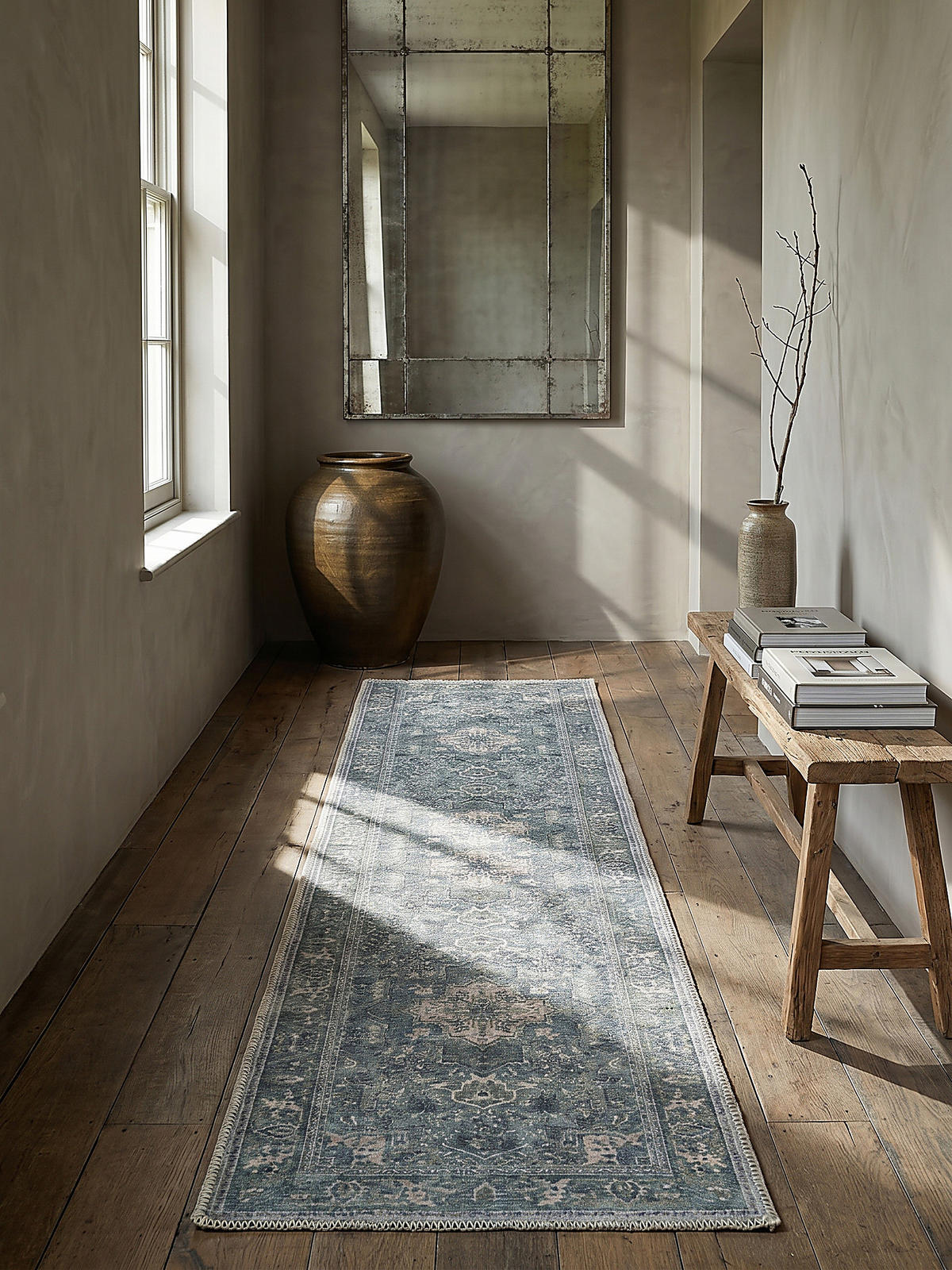 TEPPICH Waschbar HALD, klassisch im Vintage-Stil, Türkis, 60 x 230 cm - Blau, Textil (60/230cm) - KADIMA DESIGN